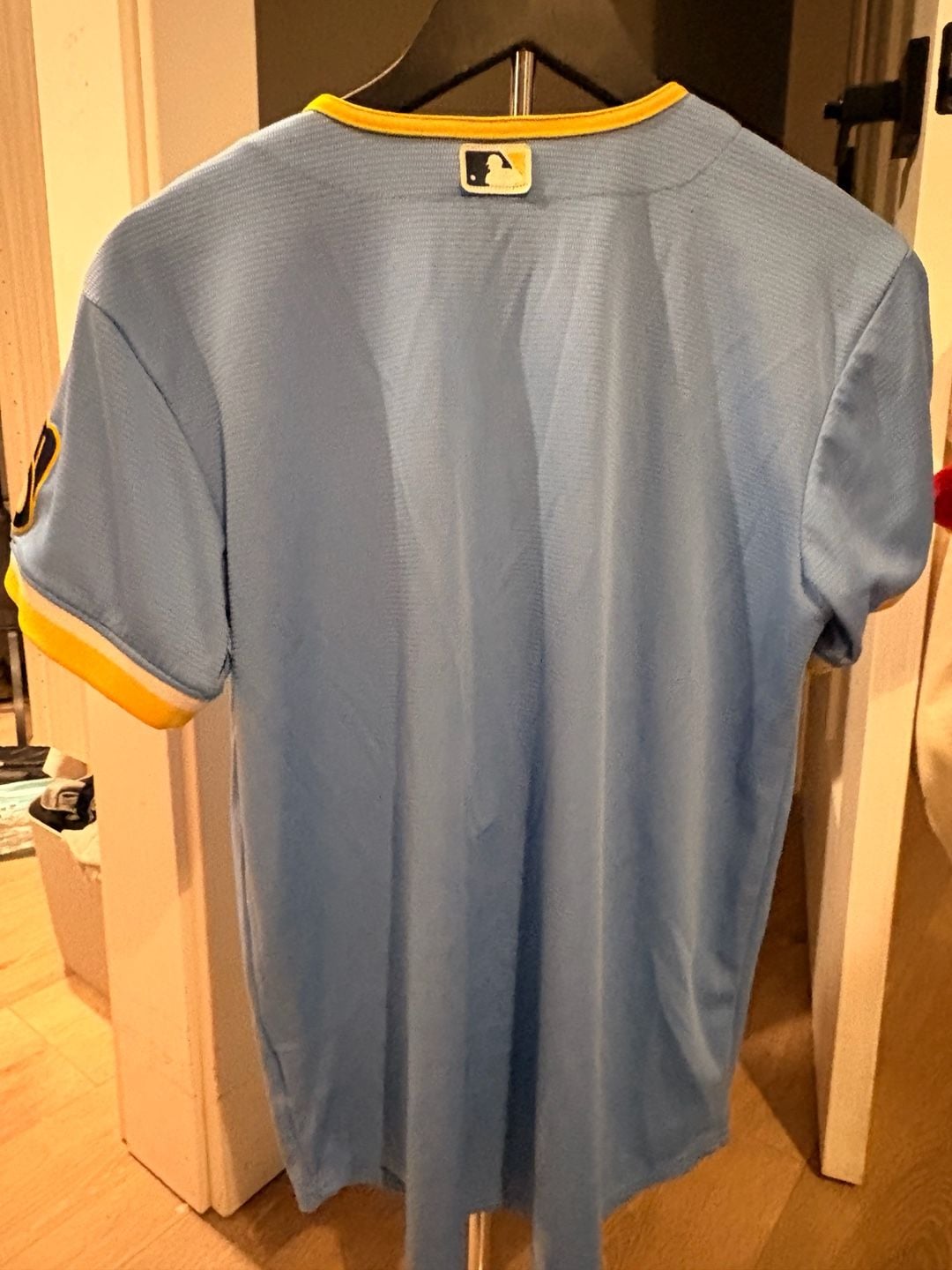 Nike Milwaukee Brewers City Connect Baseball Jersey Light Blue juniors/kids 6