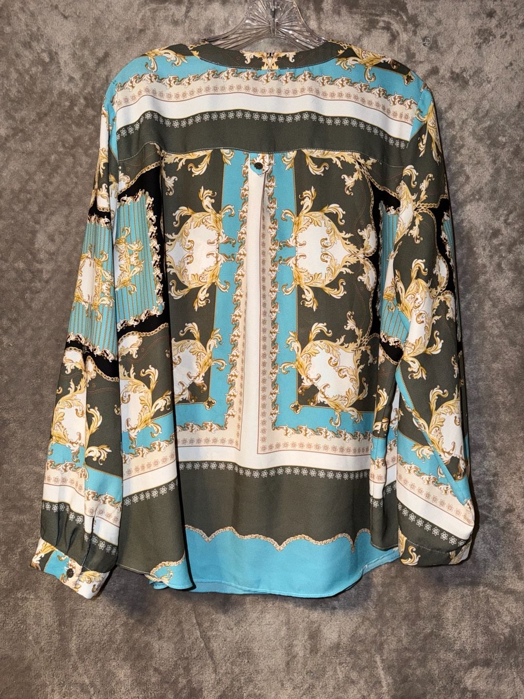 Zac & Rachel Paisley V Neck Ornate Printed Blouse Women’s 2XL 10