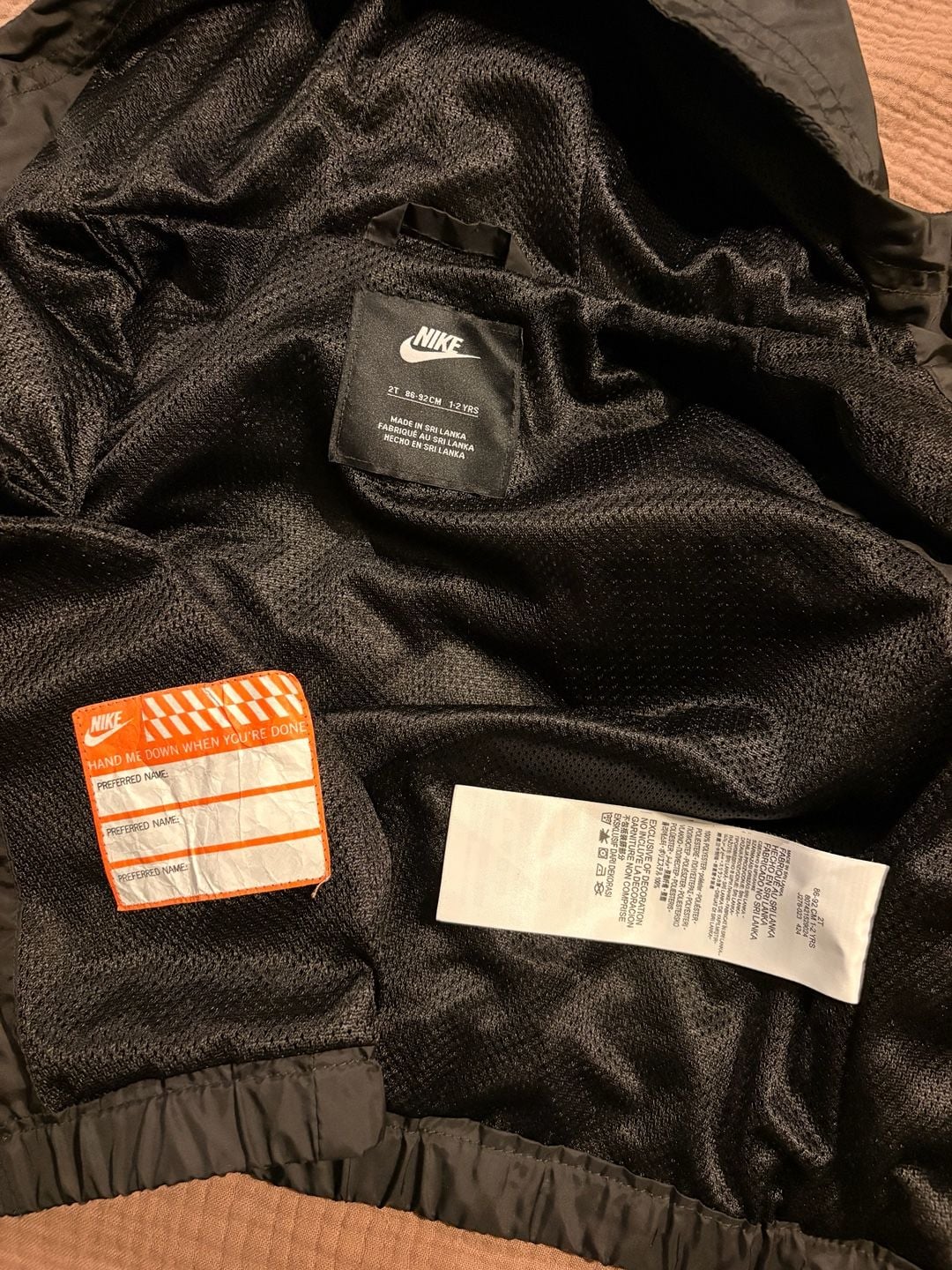 Nike Kids' Just Do It Windrunner Jacket Size 2T Black 3