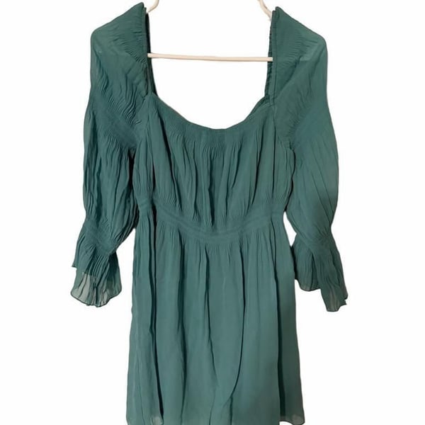 Susan Lucci Dress Size S Light Green Shirred Mini