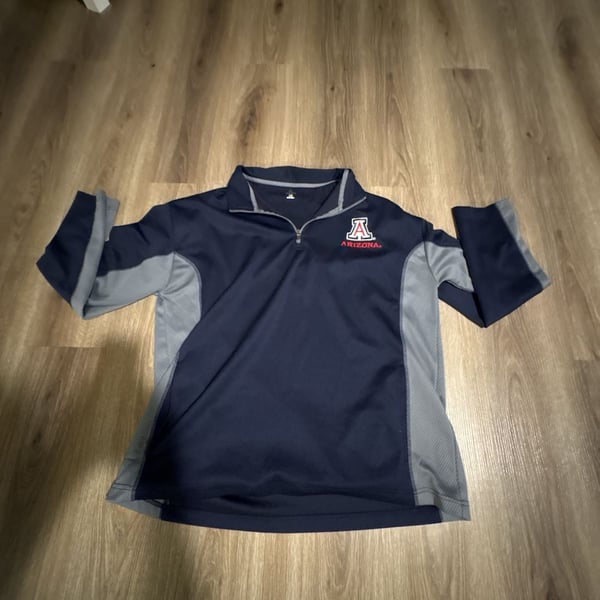 Knights Apparel Mens Large Arizona Wildcats 1/4 Zip Pullover Shirt Long Sleeve