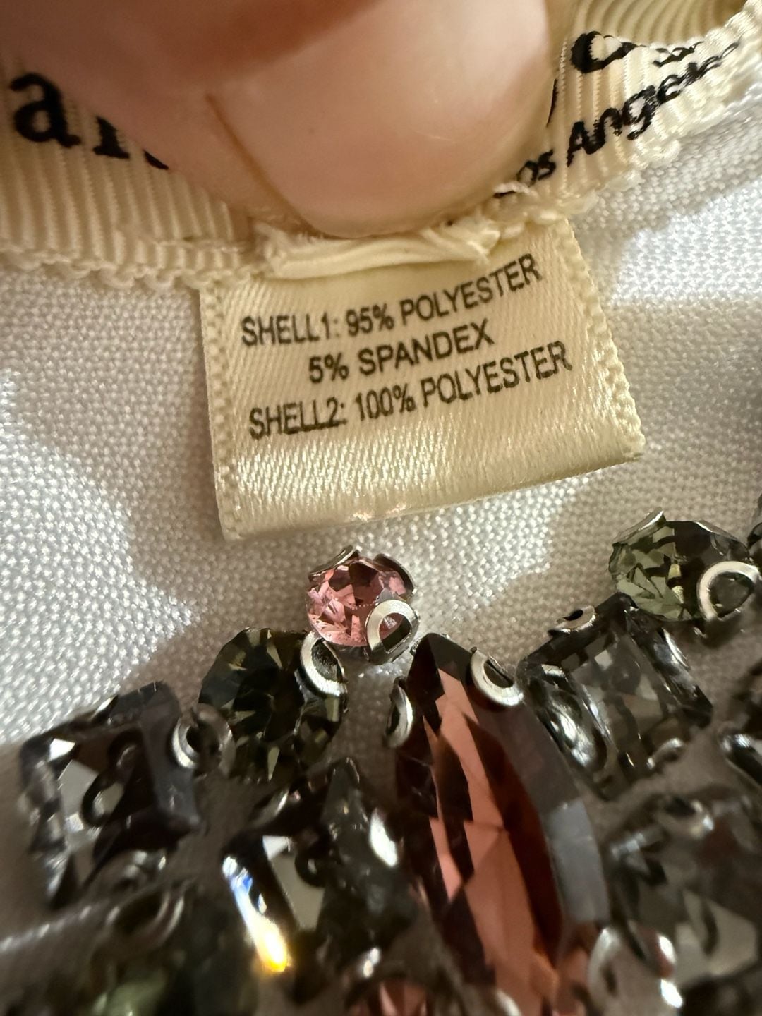 faith and joy Blouse Size L Pink Rhinestone Collar 8