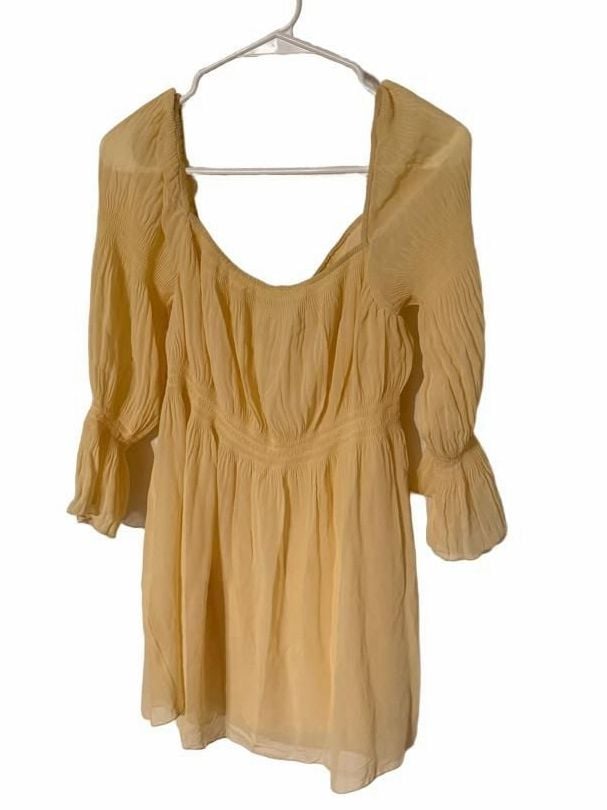 Susan Lucci Dress Size XS Yellow Shirred Mini 2