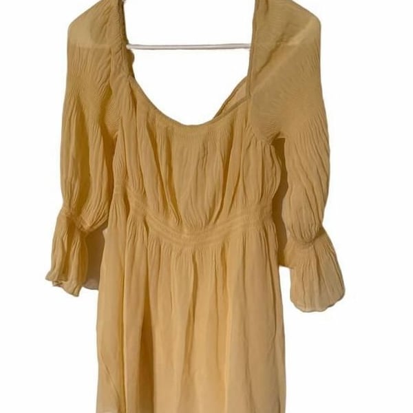 Susan Lucci Dress Size XS Yellow Shirred Mini