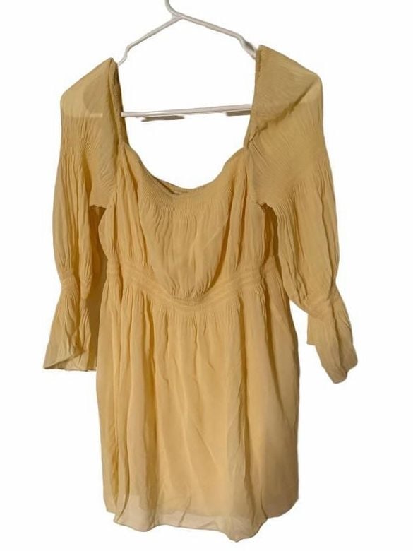 Susan Lucci Dress Size XS Yellow Shirred Mini 5