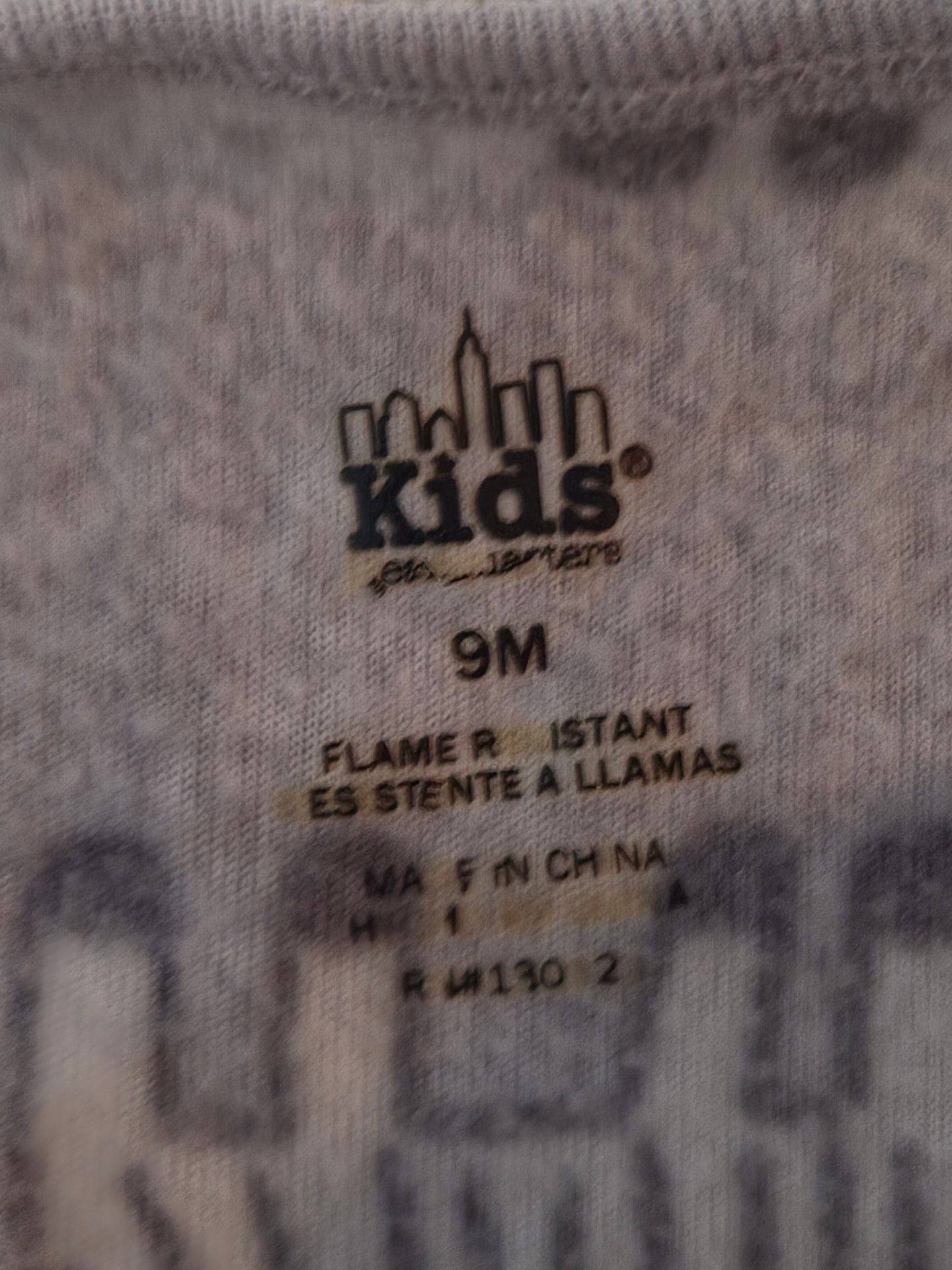 Kids Headquarters Fleece Footed Sleeper Size 9M Gray Zebra 3