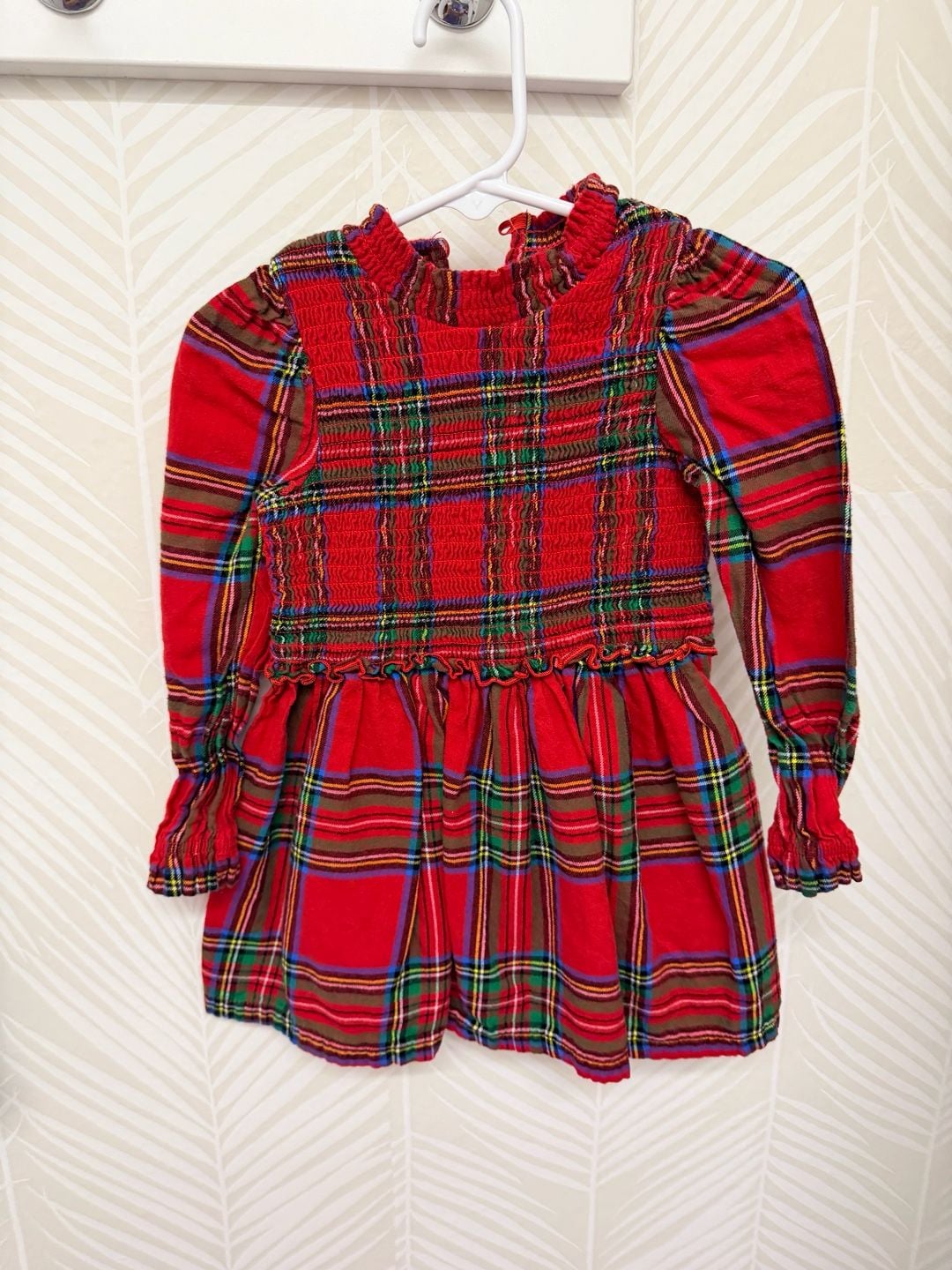 Wonder Nation Holiday Plaid Dress Size 2T Red Smocked Christmas 2