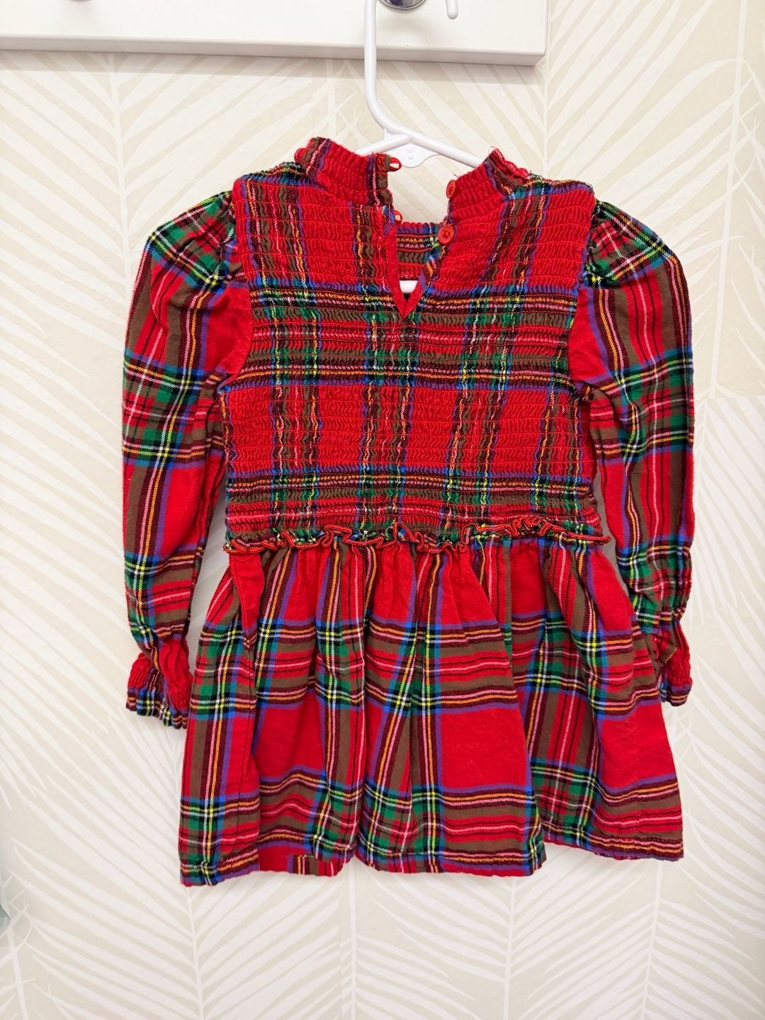 Wonder Nation Holiday Plaid Dress Size 2T Red Smocked Christmas 3
