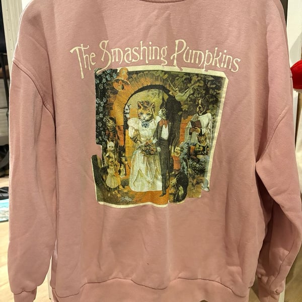 The Smashing Pumpkins Mellon Collie Sweatshirt Size S Pink Graphic Crewneck