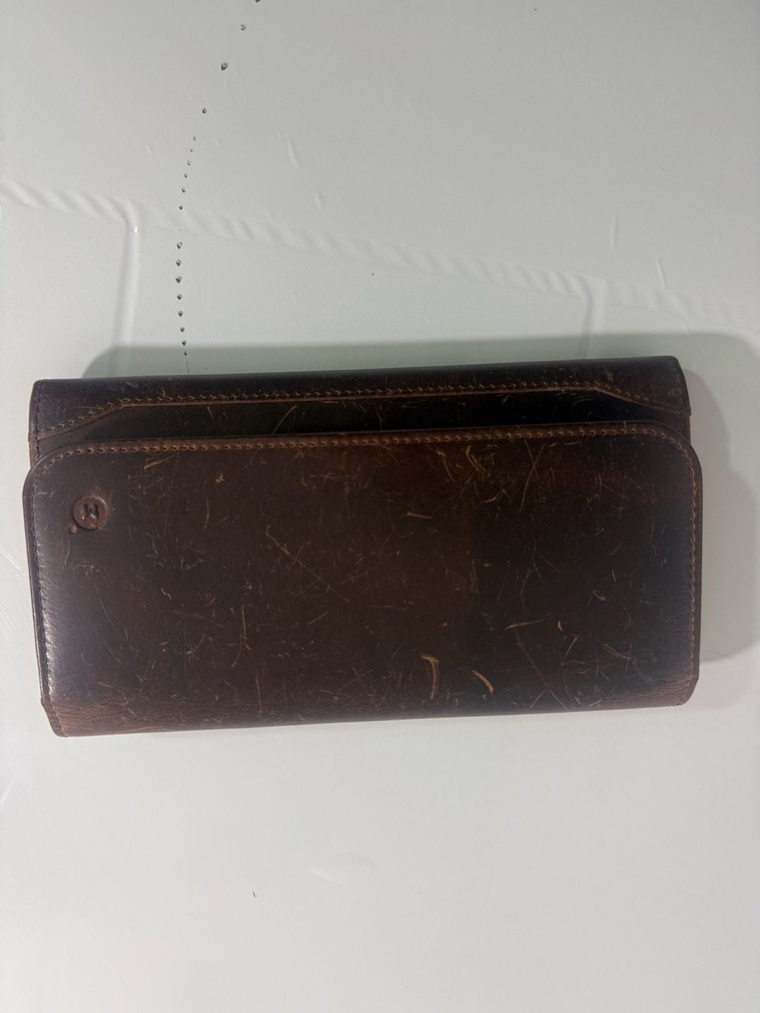 Moonster Leather Wallet Brown Distressed Long Clutch Purse 3