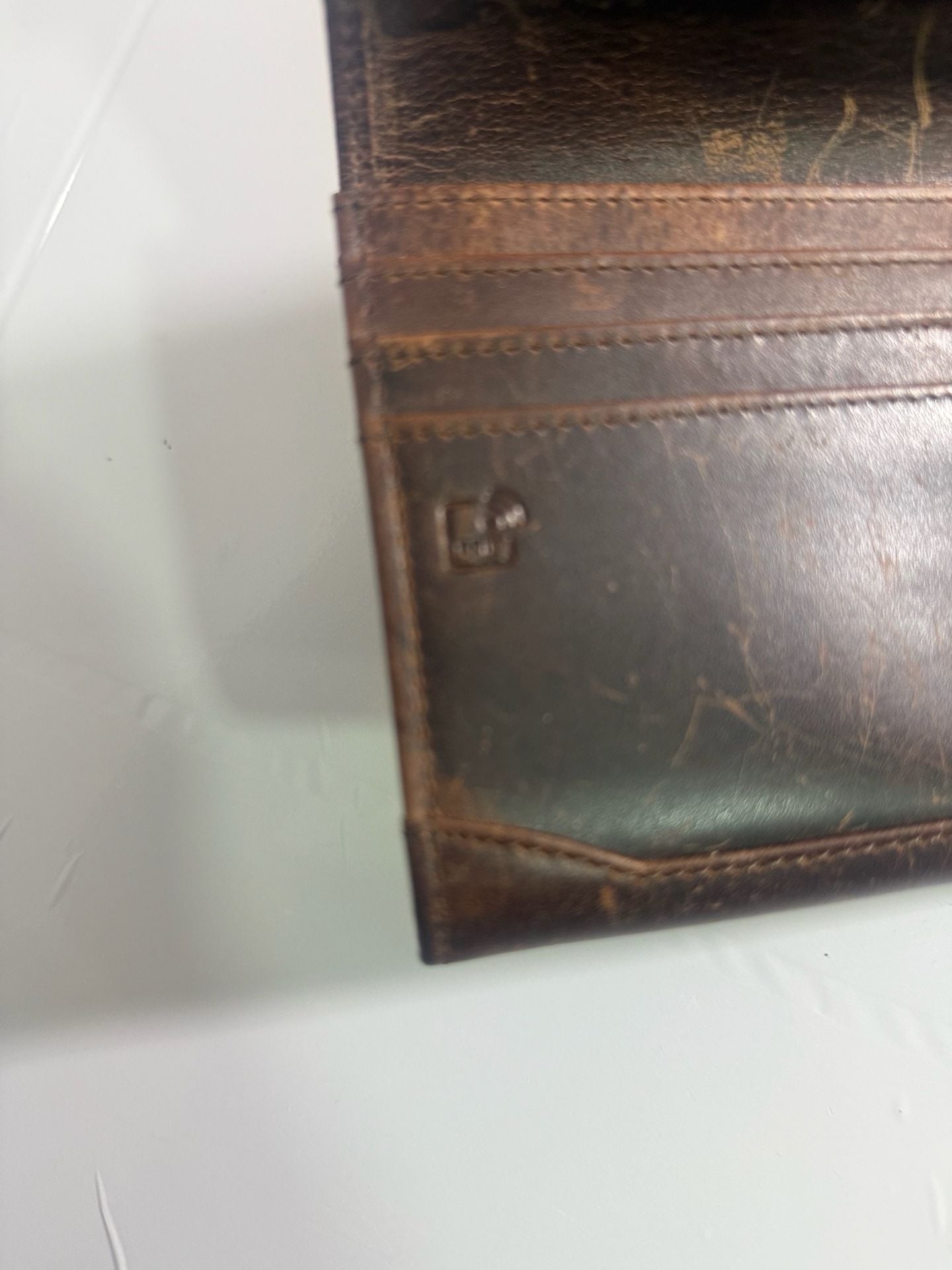 Moonster Leather Wallet Brown Distressed Long Clutch Purse 8