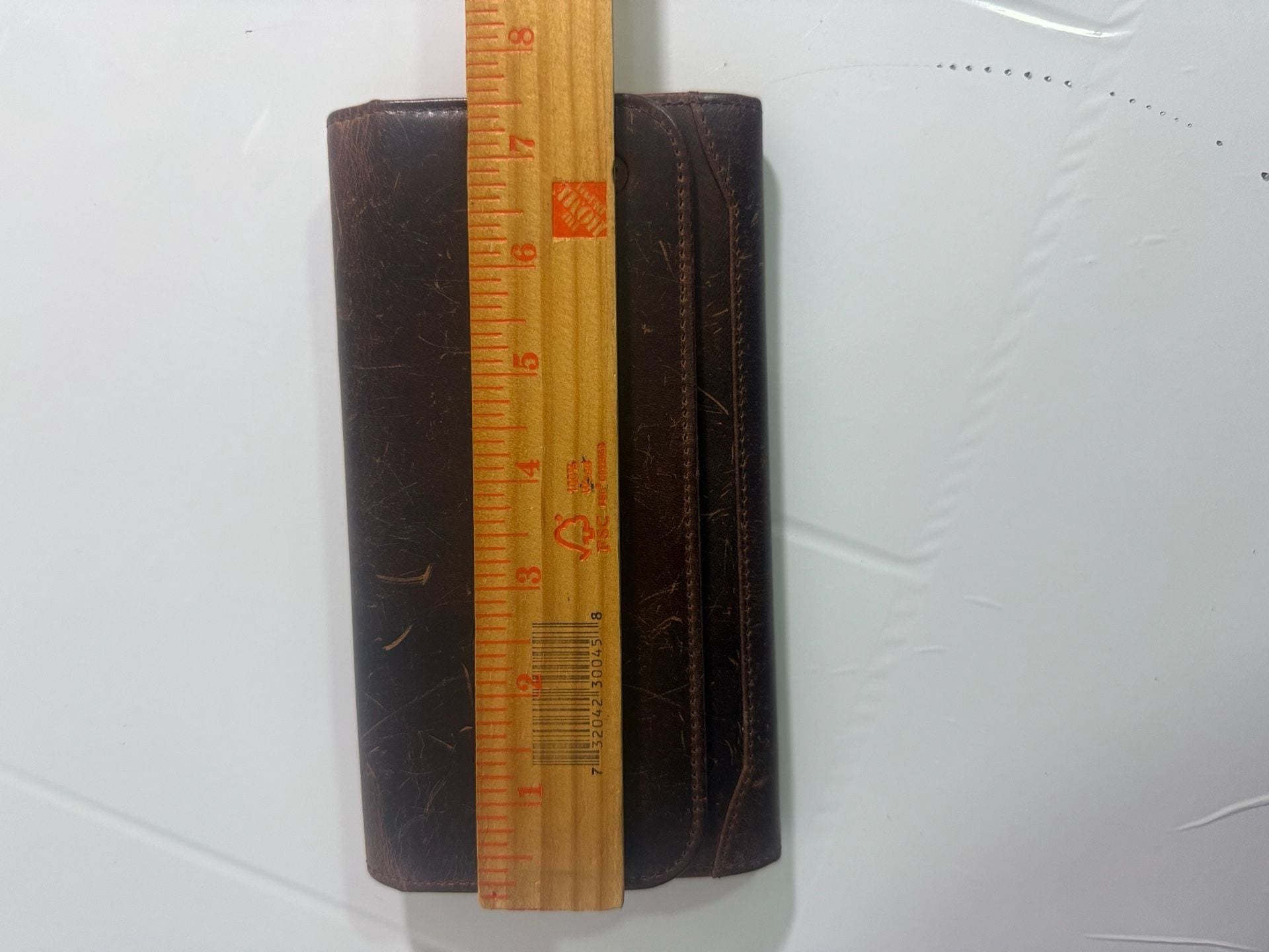 Moonster Leather Wallet Brown Distressed Long Clutch Purse 13