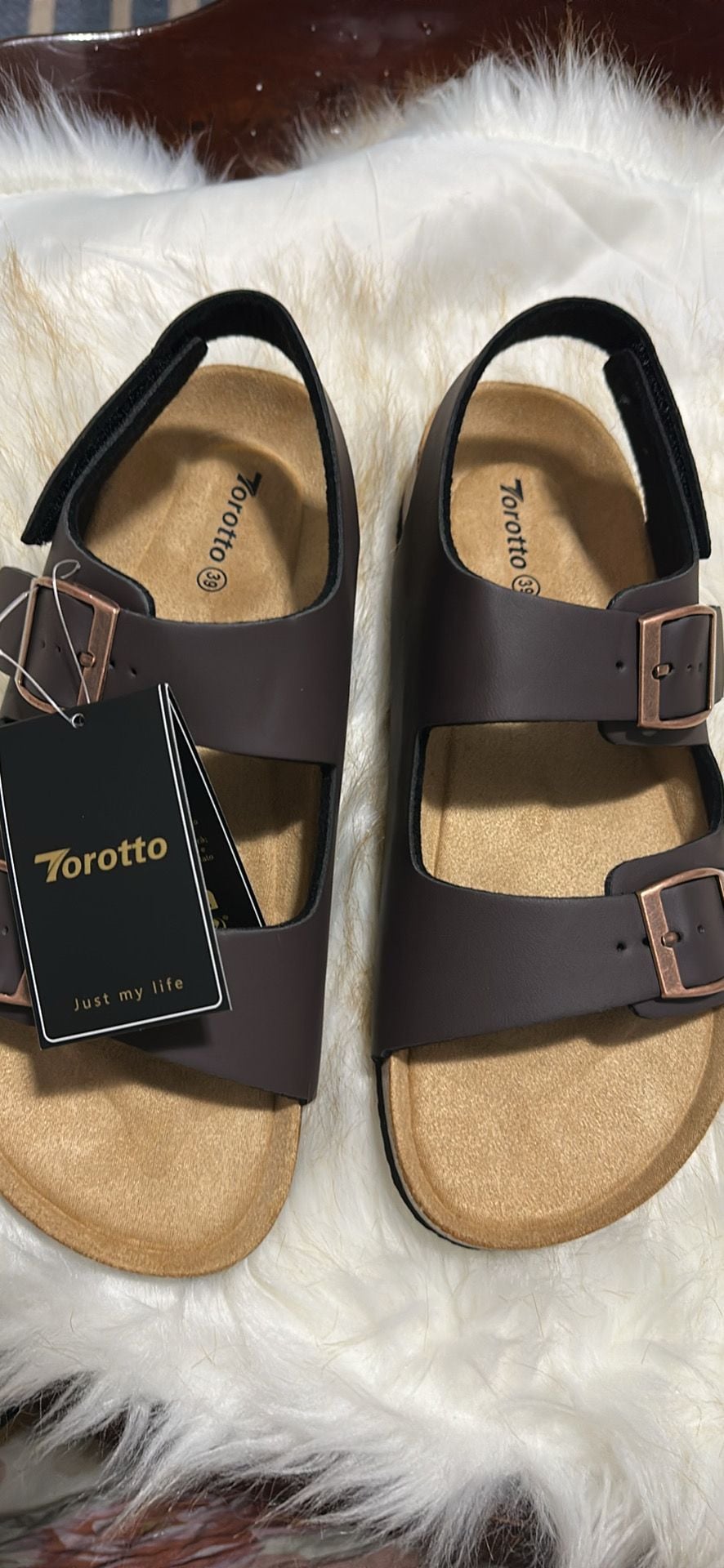 Buy Torotto Kids Girls Boys Sandals with Cork Footbed Adjustable Strap Toddler Casual Slides Sandals Open Toes Flat, Coffee Brown, 3 Big Kid at , ₹3,428* 2