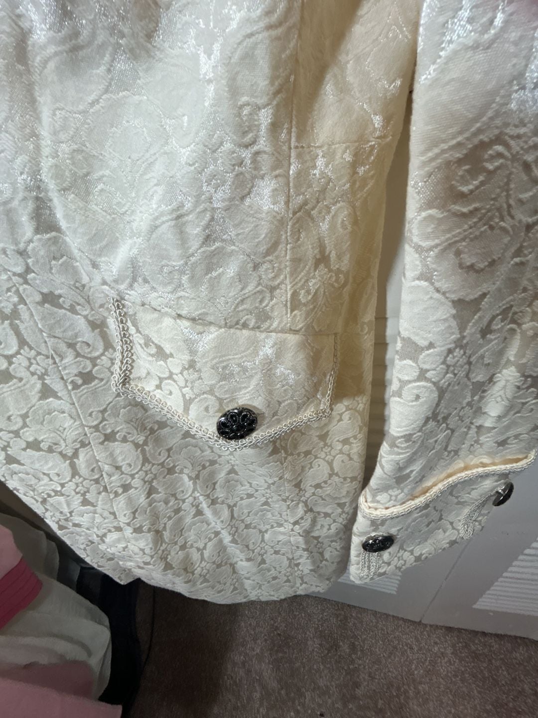 Renaissance Goth Steampunk Victorian Frock Coat Cream – Brocade L/XL Whimsgoth 6