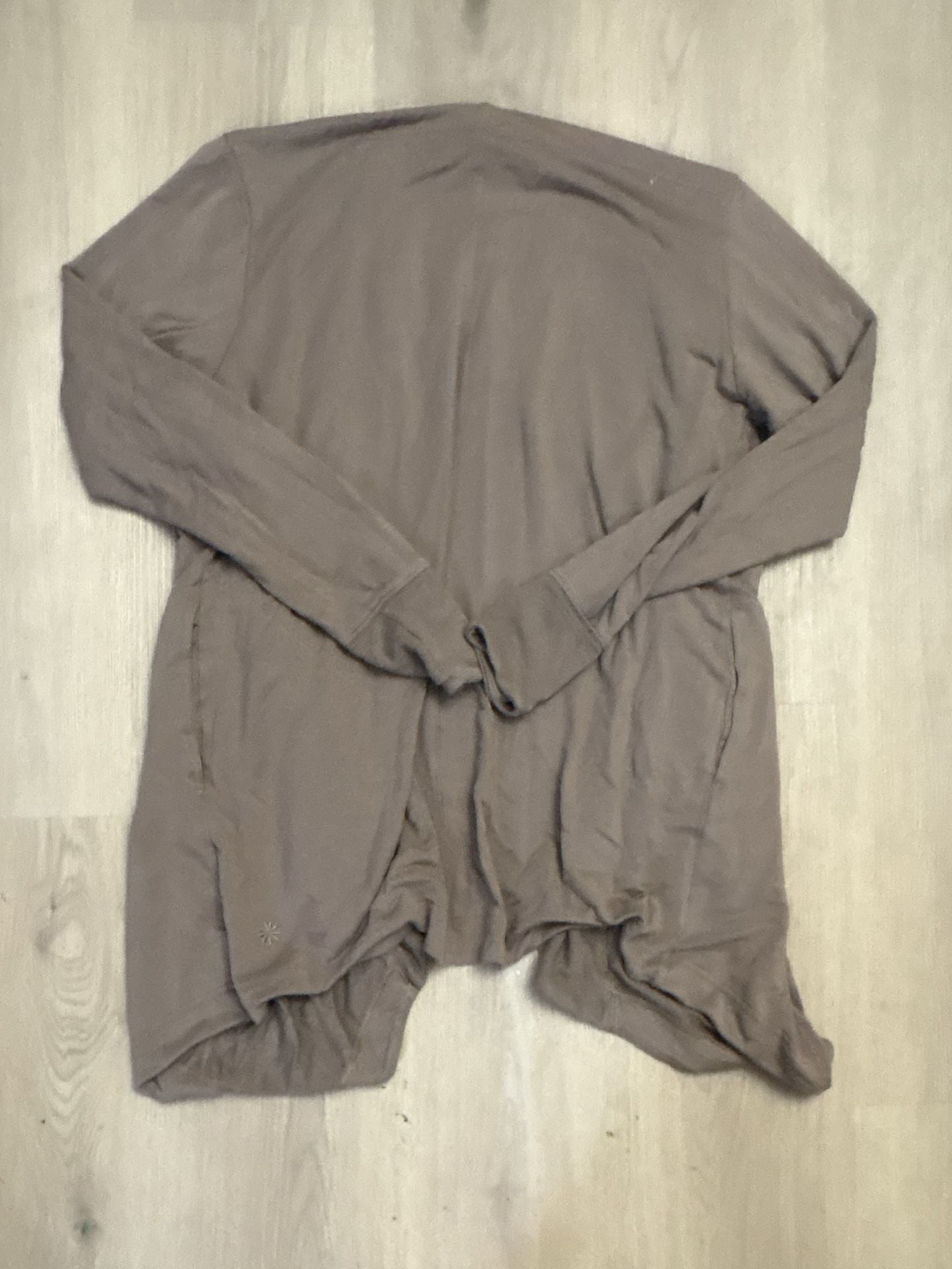 Athleta Taupe Pyrite Pranayama Restore Wrap Open Front Cardigan Size S 7