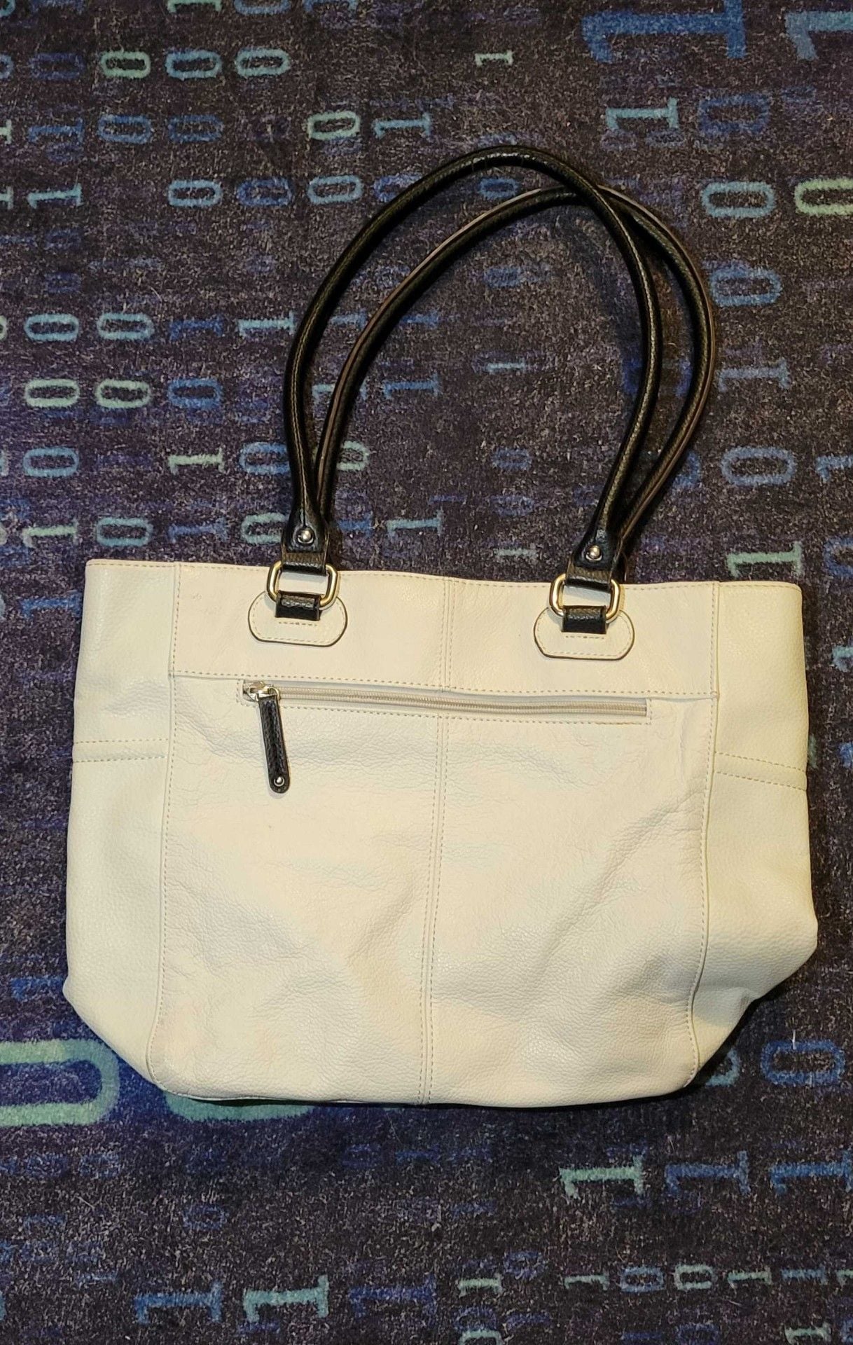Tignanello Leather Tote Shopper Handbag Cream 4