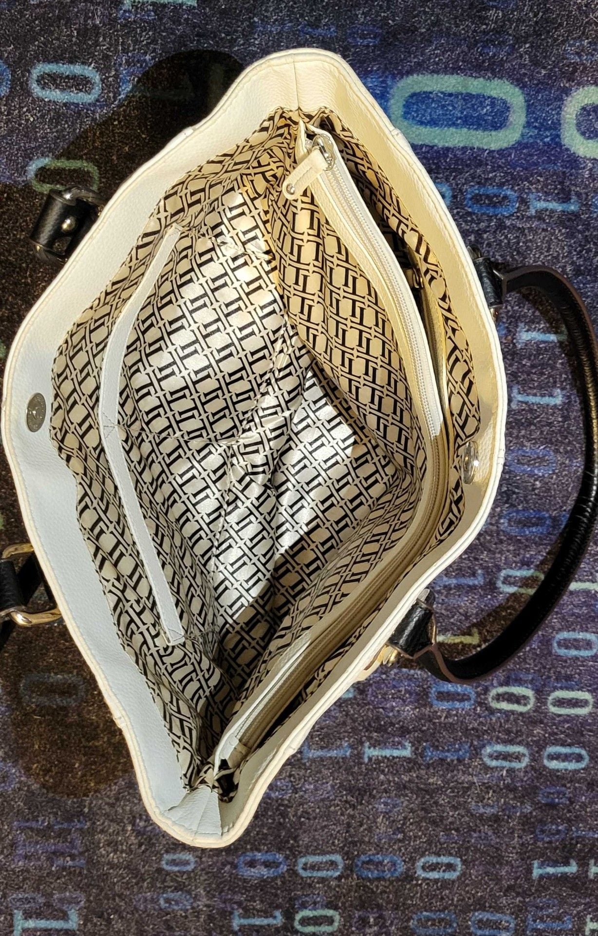 Tignanello Leather Tote Shopper Handbag Cream 6