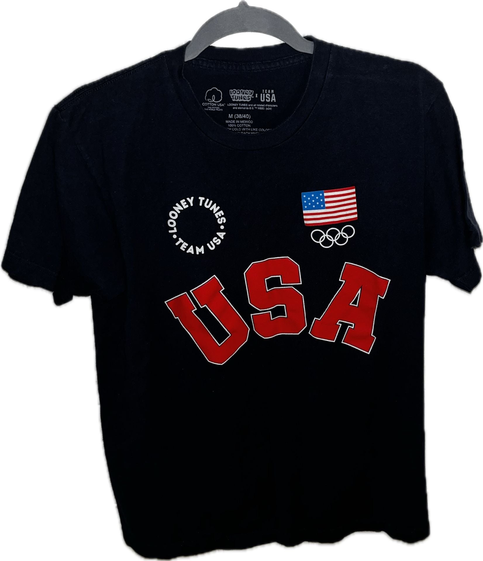 Looney Tunes x Team USA T-Shirt Size M (38/40) Black Olympics Graphic Tee 2