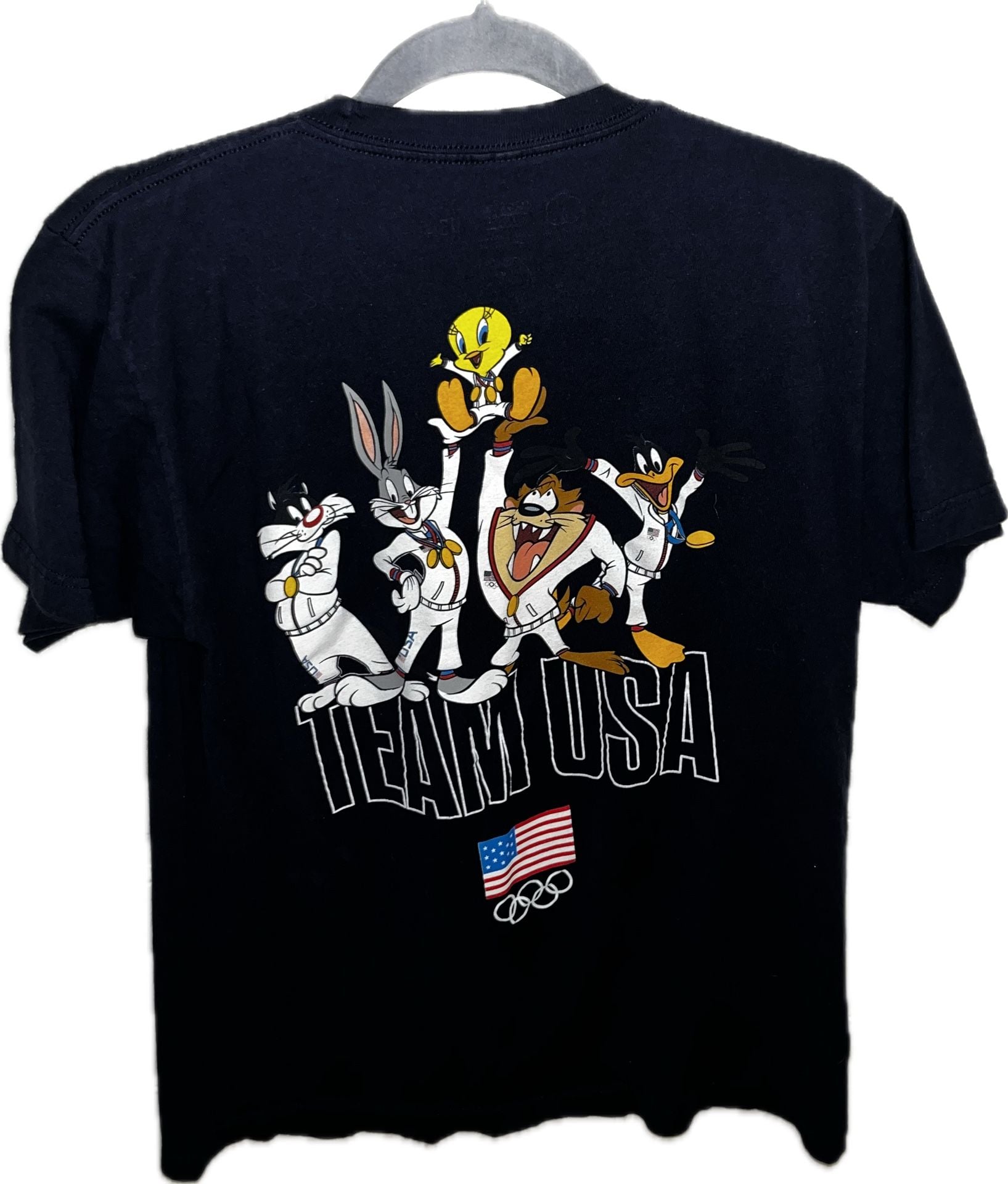 Looney Tunes x Team USA T-Shirt Size M (38/40) Black Olympics Graphic Tee 3