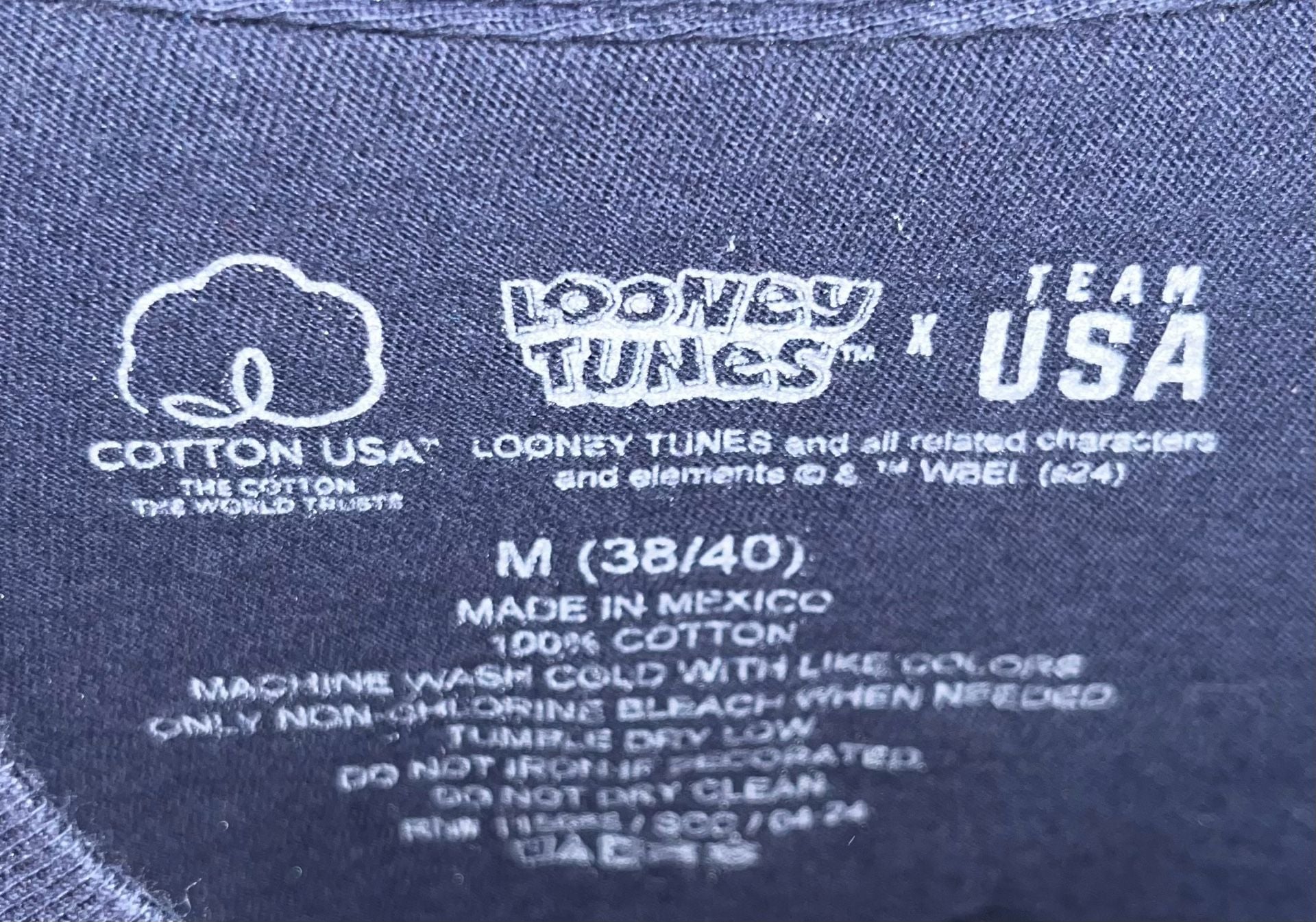 Looney Tunes x Team USA T-Shirt Size M (38/40) Black Olympics Graphic Tee 4