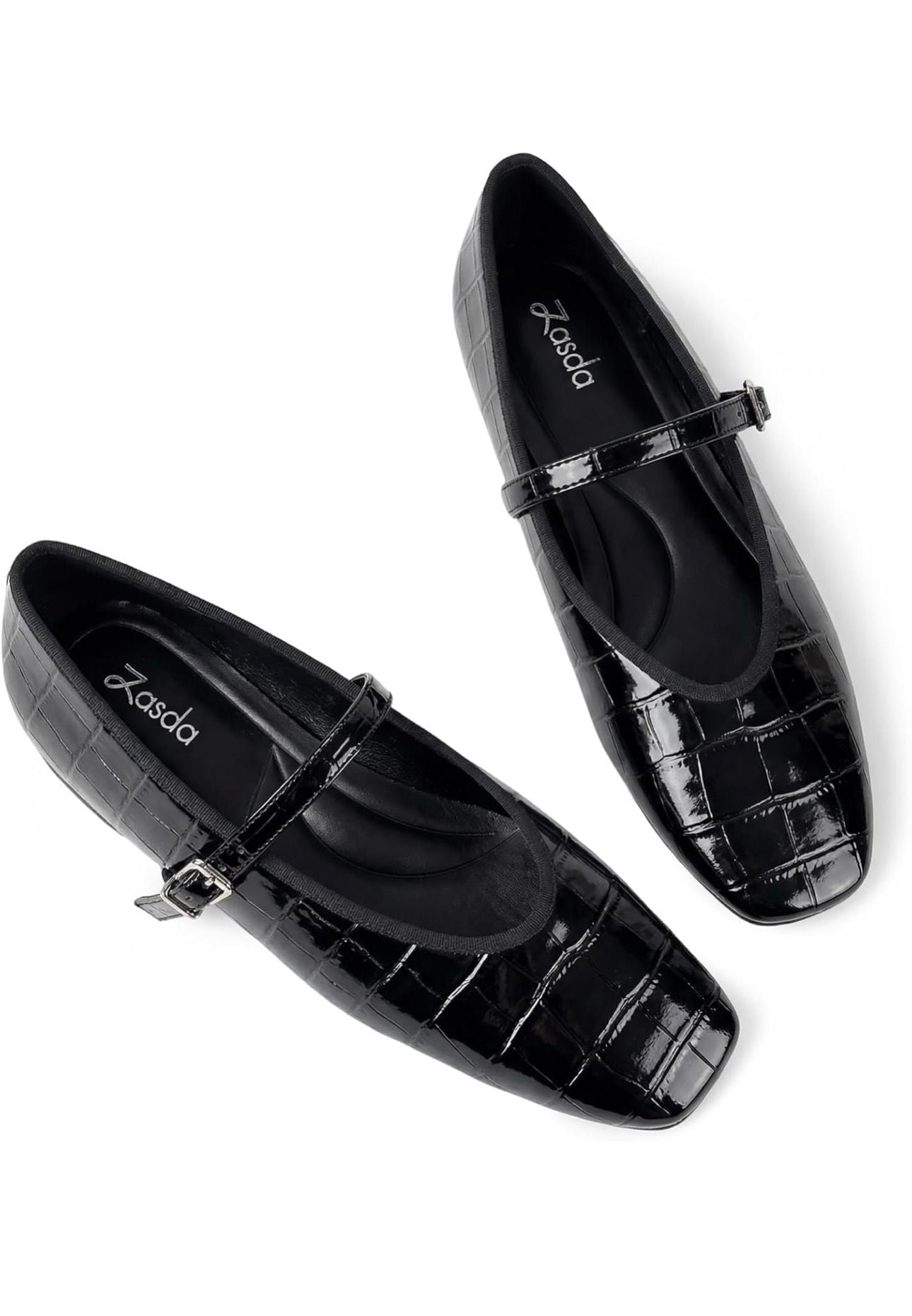 Zasda - Zapatos planos de ballet para mujer, puntera cuadrada, correa ajustable, Mary Jane para el trabajo elegante y uso casual, Amarillo crema, 23.5 cm : : Ropa, Zapatos y Accesorios 2