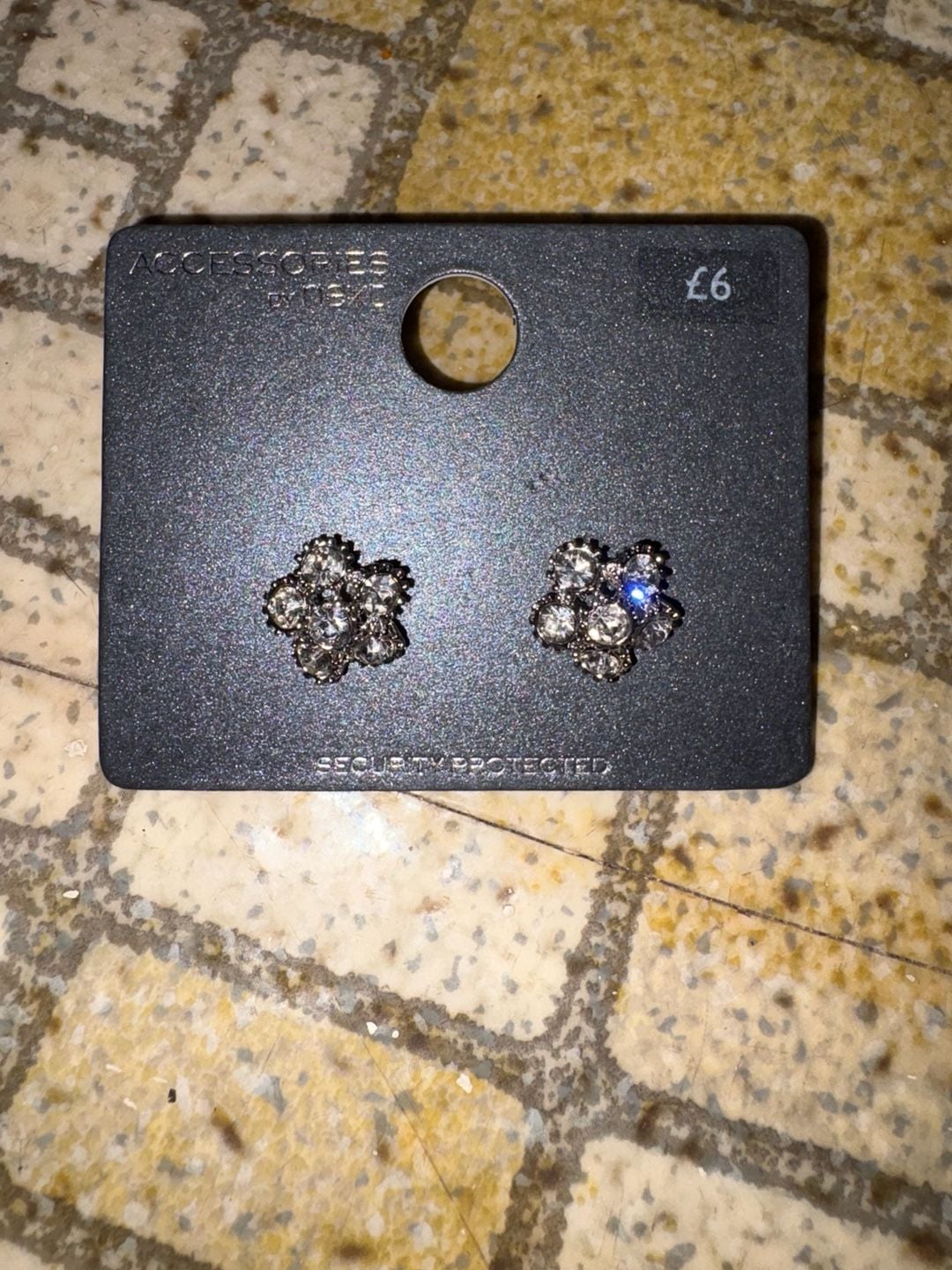 Accessories By Next Silver Tone Crystal Flower Cluster Stud Earrings 3