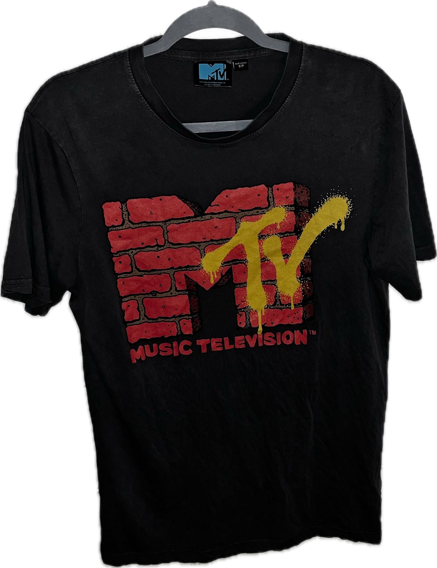 Cotton On MTV Graphic T-Shirt Size S Black Brick Wall Logo 2
