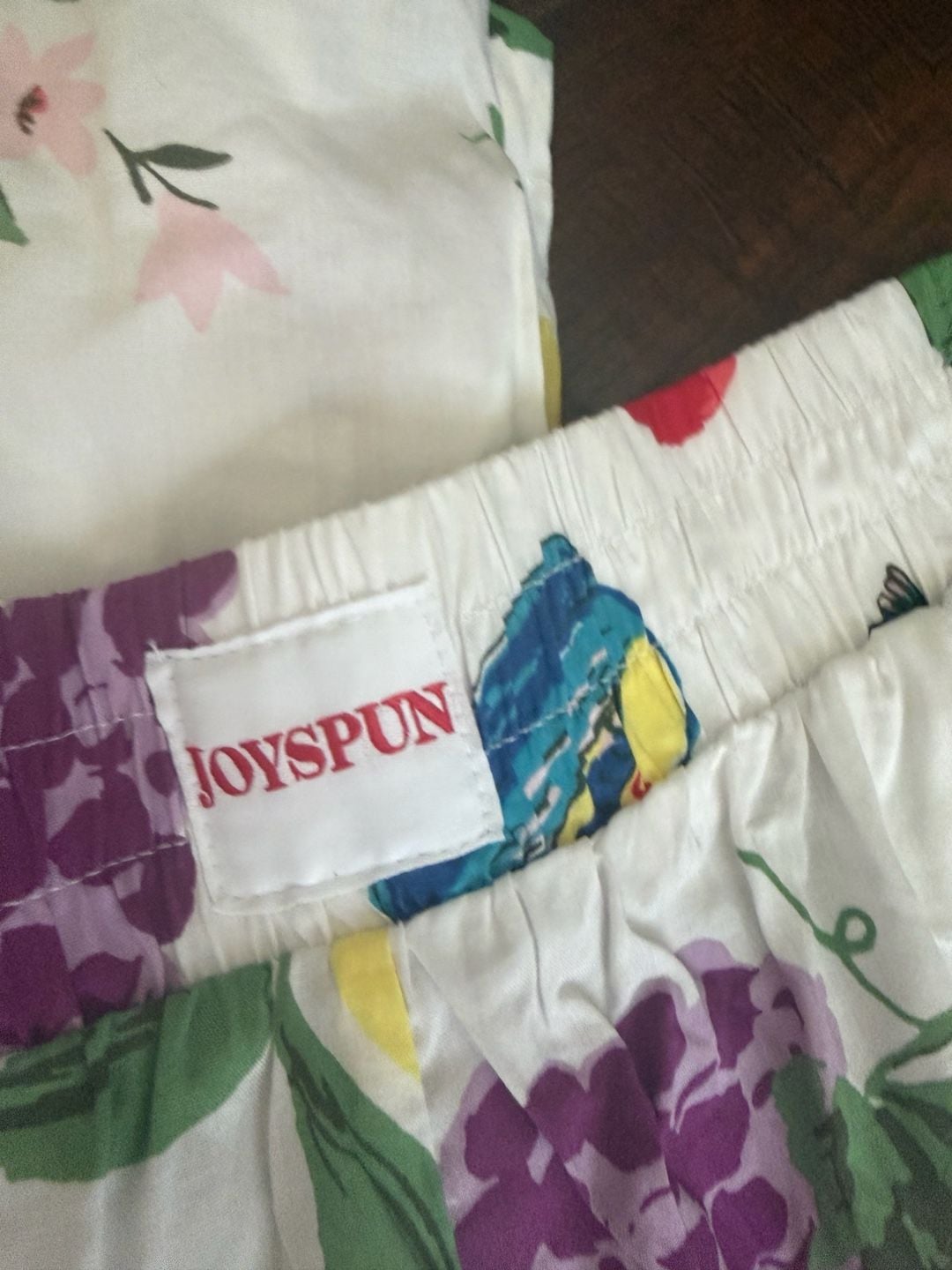 Joyspun Pajama Set Size S (4-6) Woven Notch Collar Top and Boxer Shorts 4