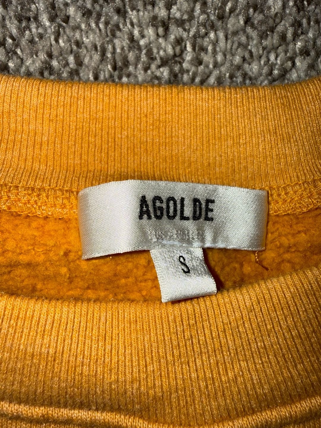 AGOLDE Crewneck Sweatshirt Size S Yellow Pullover 3