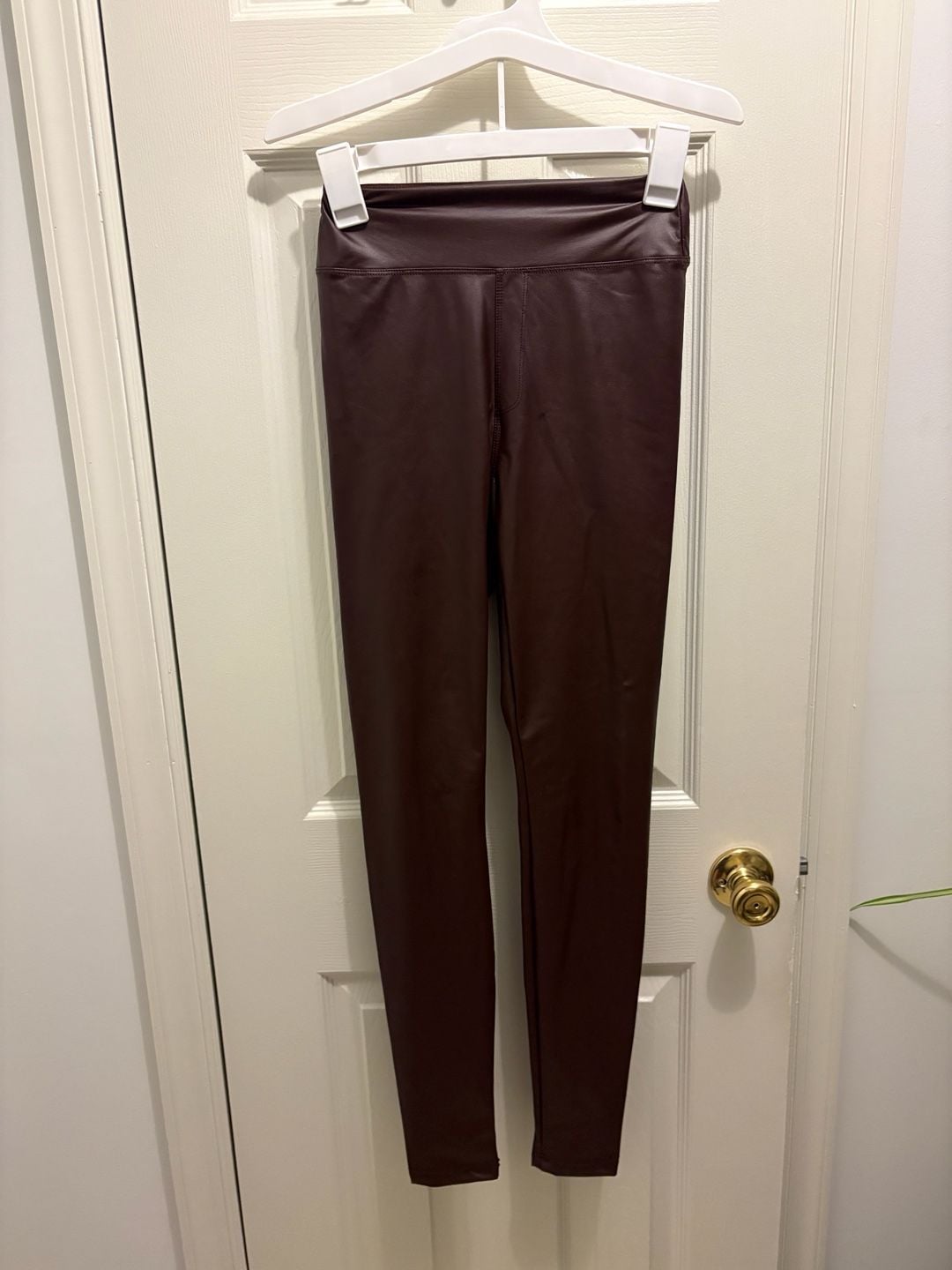 OFFLINE by Aerie Leggings Size S Brown Real Luxe Coated Faux Leather 2