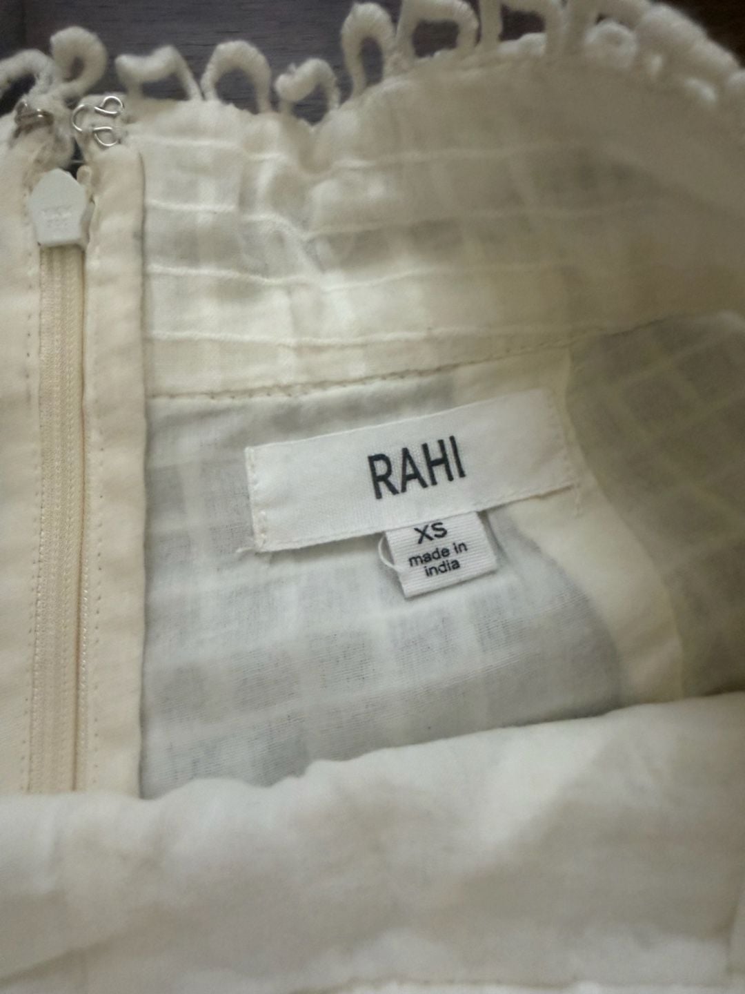 RAHI Crochet Lace Trim Shorts Size XS White Checkered 4