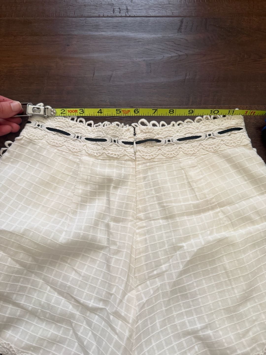RAHI Crochet Lace Trim Shorts Size XS White Checkered 6