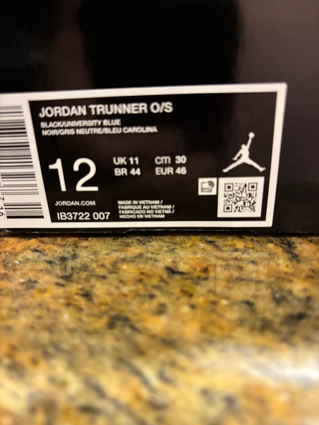 Jordan Trunner O/S Size 12 Black University Blue 2