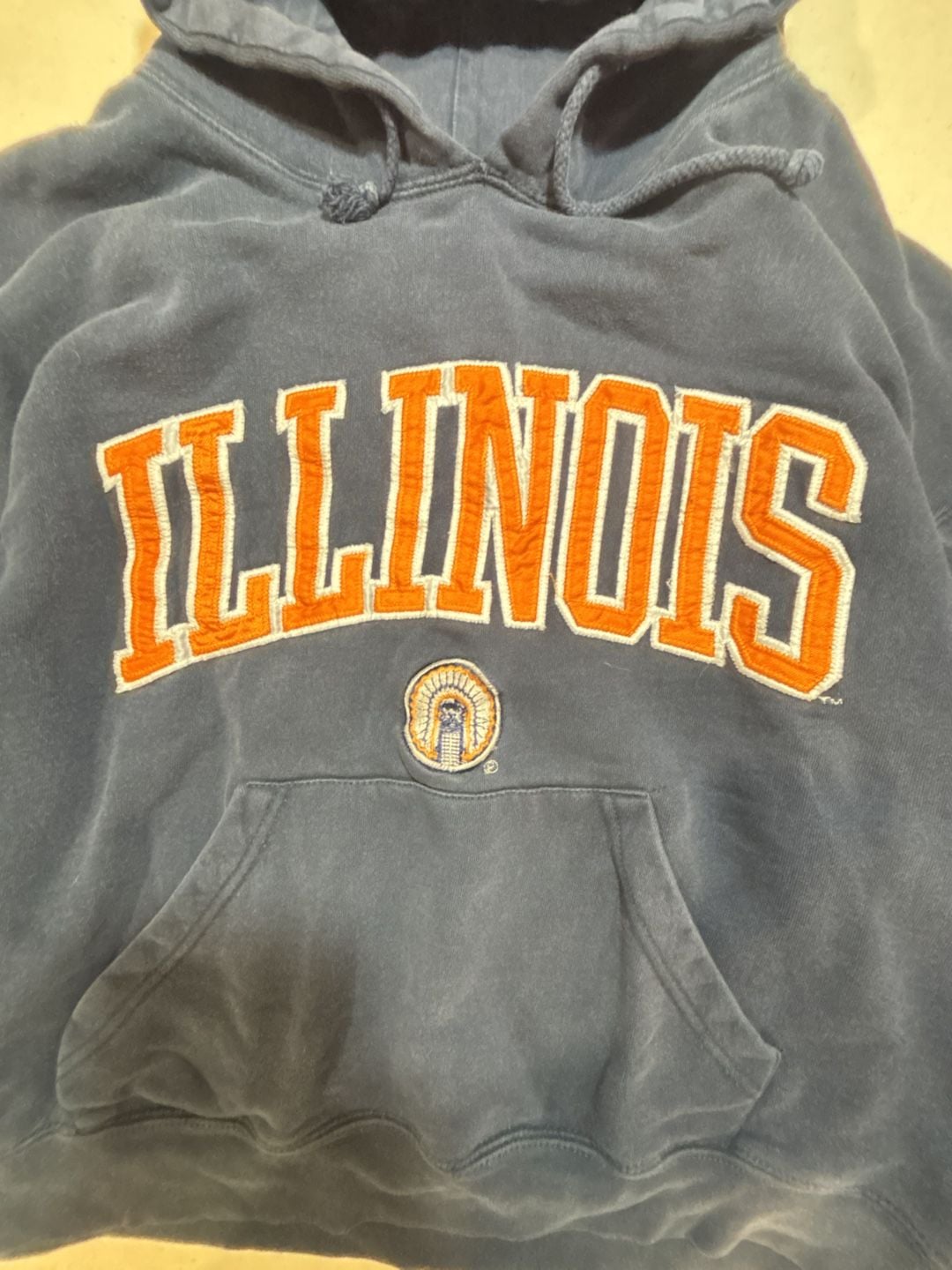 J. America University of Illinois Fighting Illini Hoodie Size L Blue Orange 3