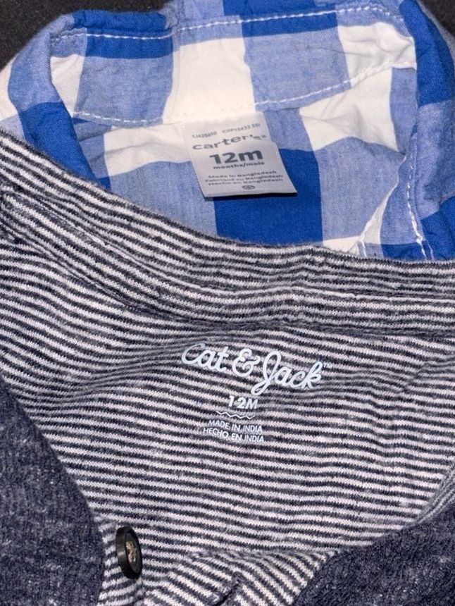 Cat & Jack And Carter's Shirt Lot Size 12M 3