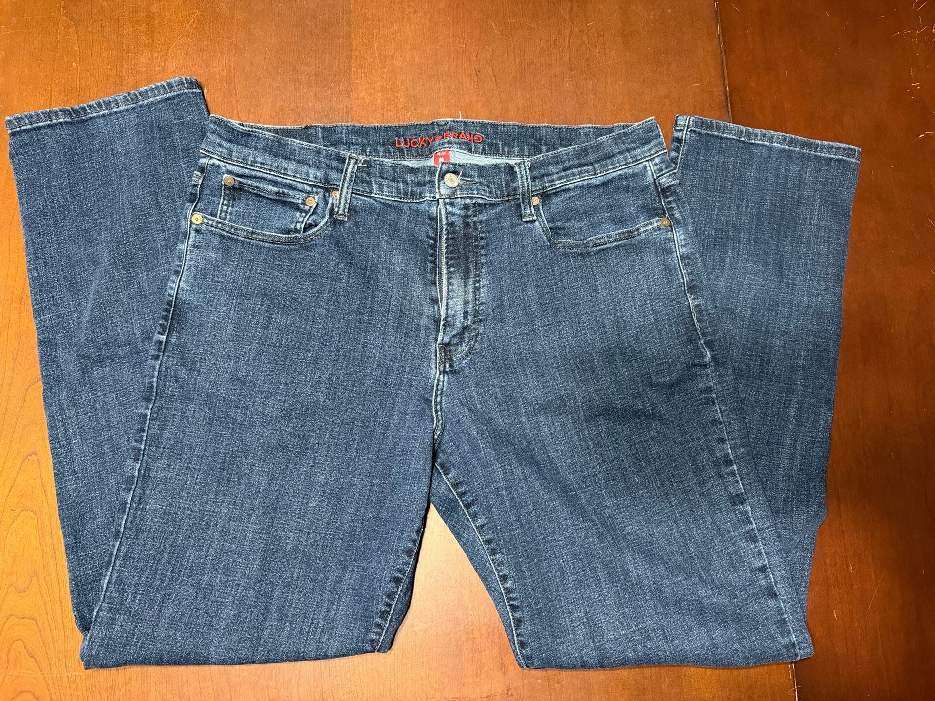 Lucky Brand Jeans Size 38x34 Blue Denim Straight Leg 3