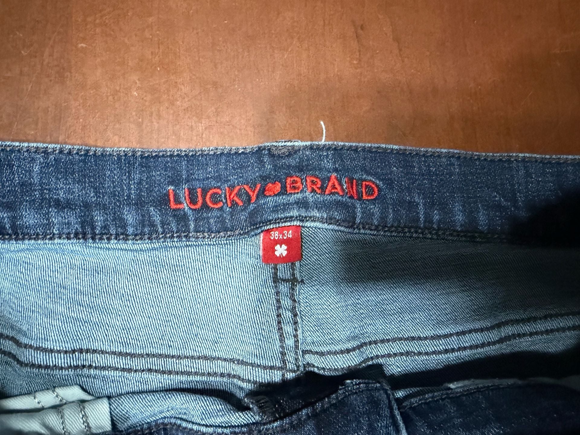 Lucky Brand Jeans Size 38x34 Blue Denim Straight Leg 5