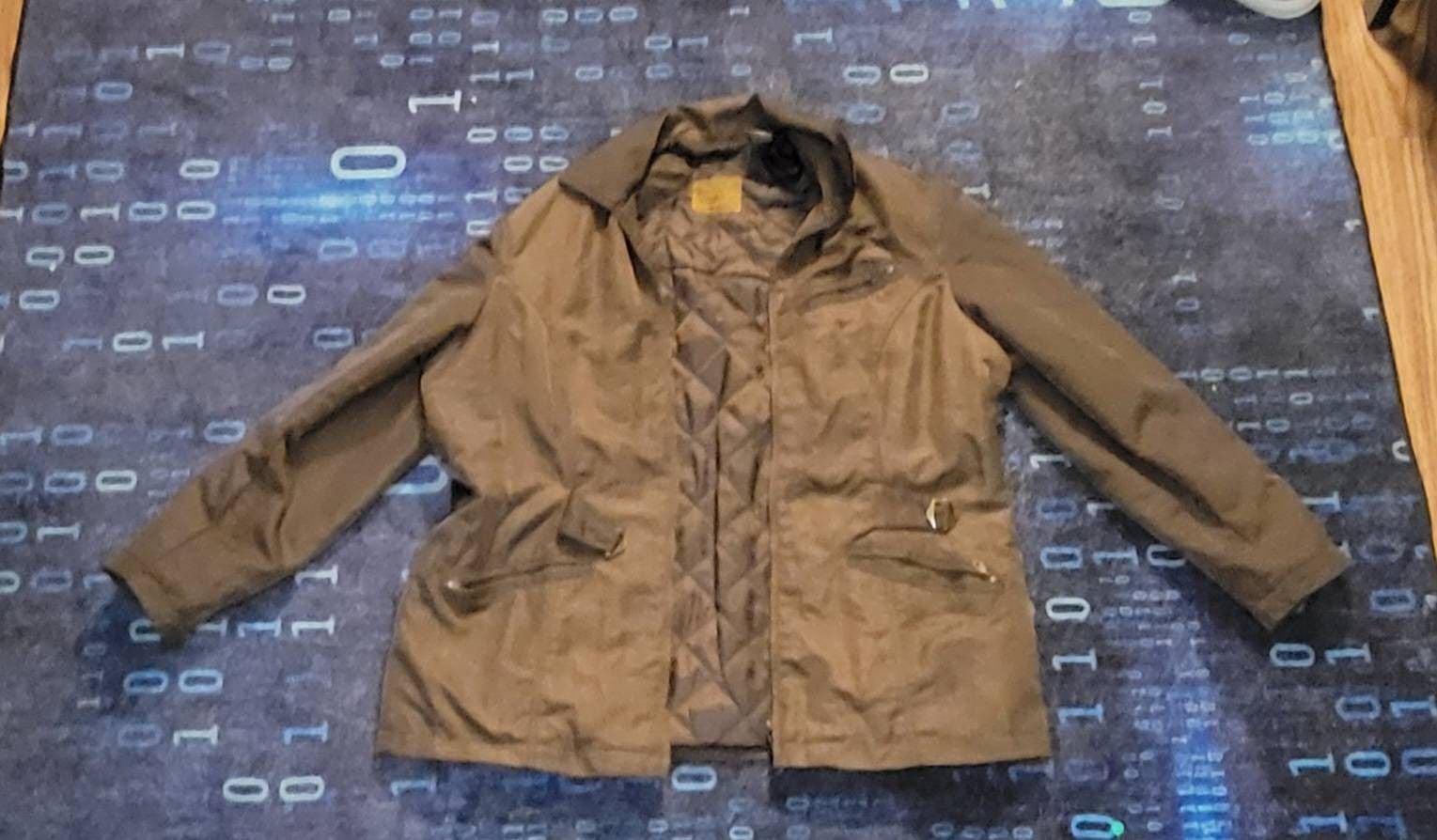 Liz Claiborne Jacket Size 6 Brown Quilted Lined Zip Utility 6