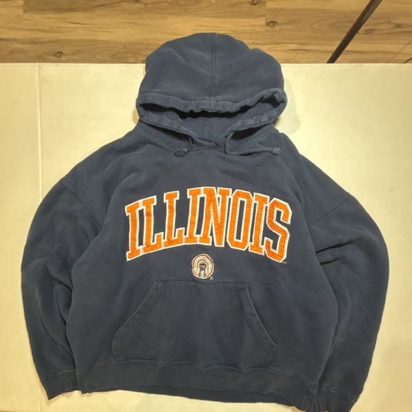 J. America University of Illinois Fighting Illini Hoodie Size L Blue Orange