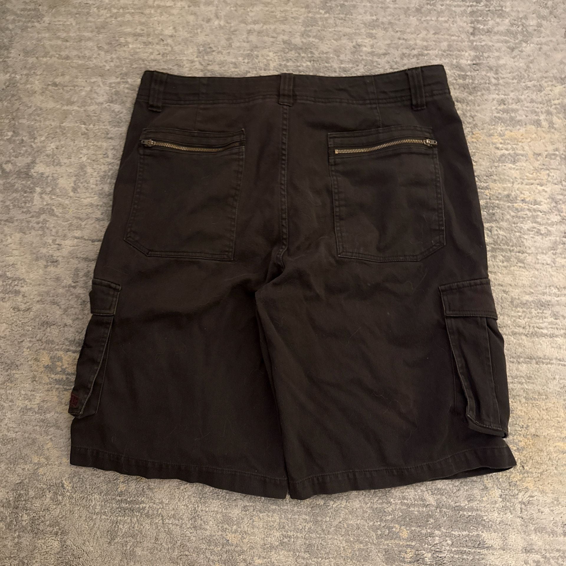 Vintage Y2K Anchor Blue Cargo Shorts Size 36 Brown Utility Skater Streetwear 5