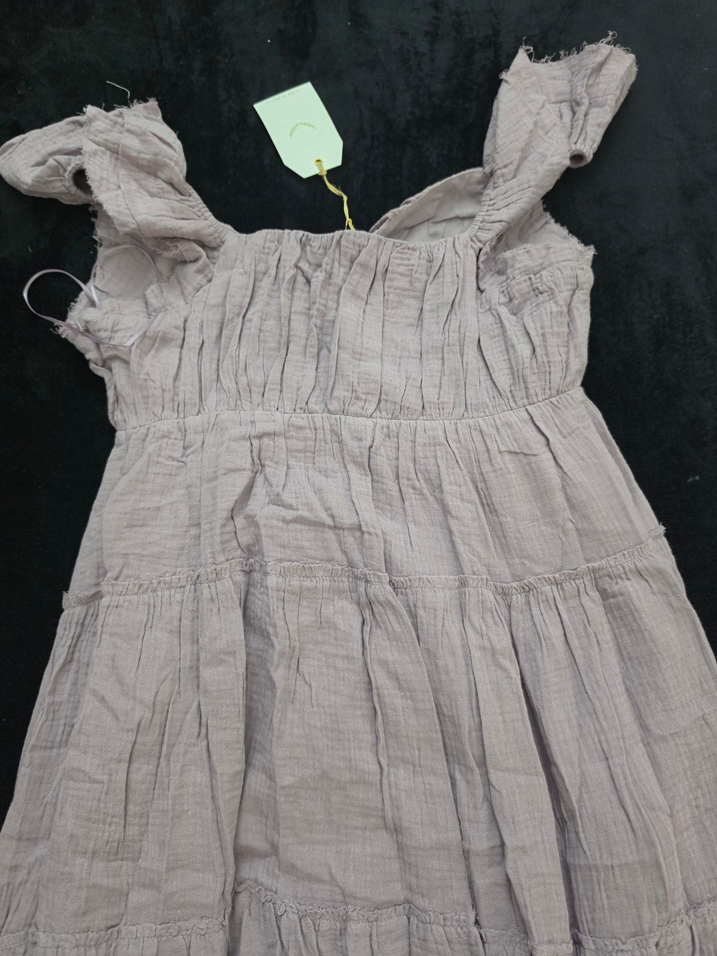 Free The Roses Cotton Gauze Tiered Boho Maxi Dress Dusty Purple, Small 8