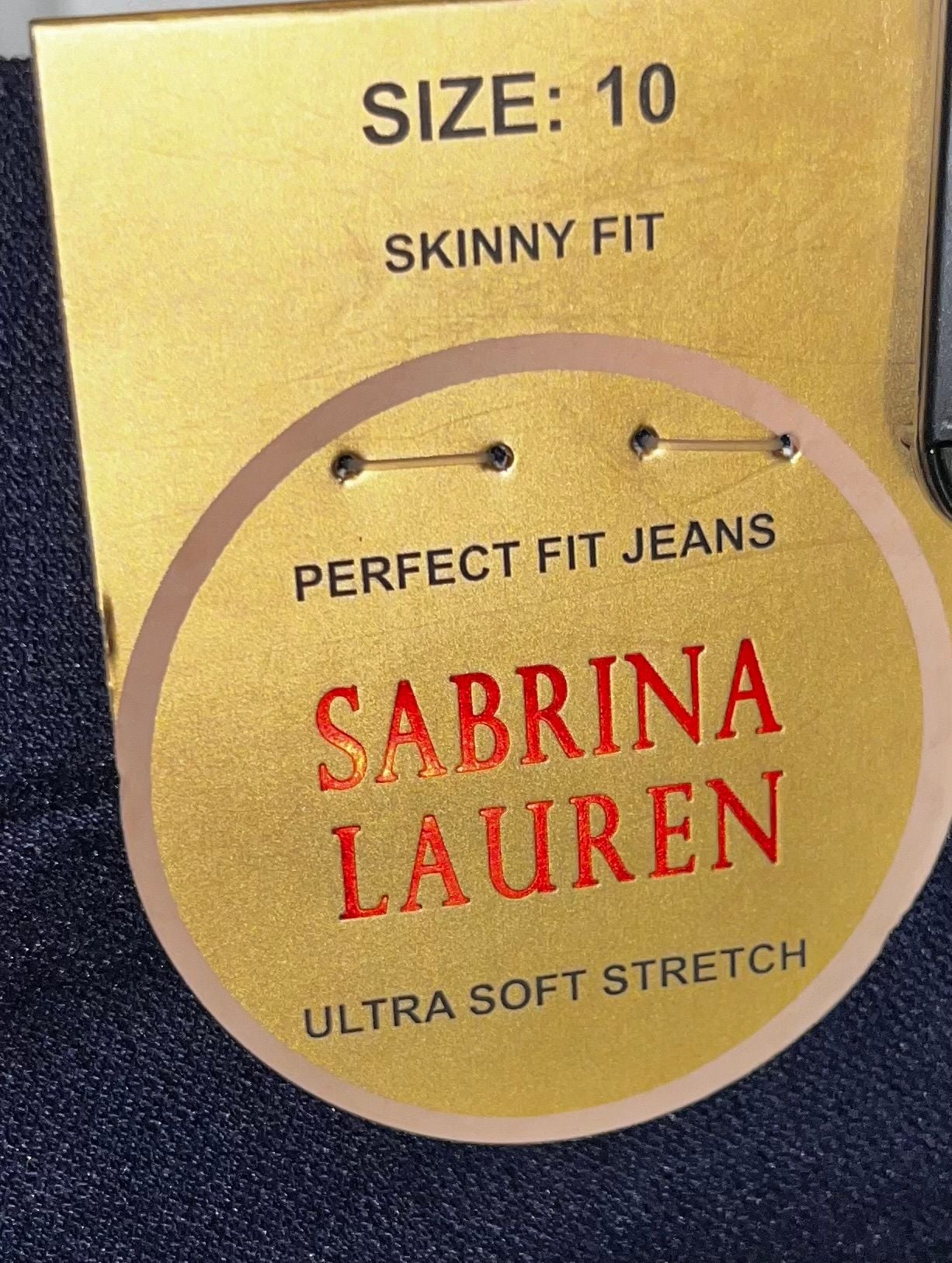 Sabrina Lauren Skinny Fit Jeans Size 10 Navy Blue Ultra Soft Stretch 7