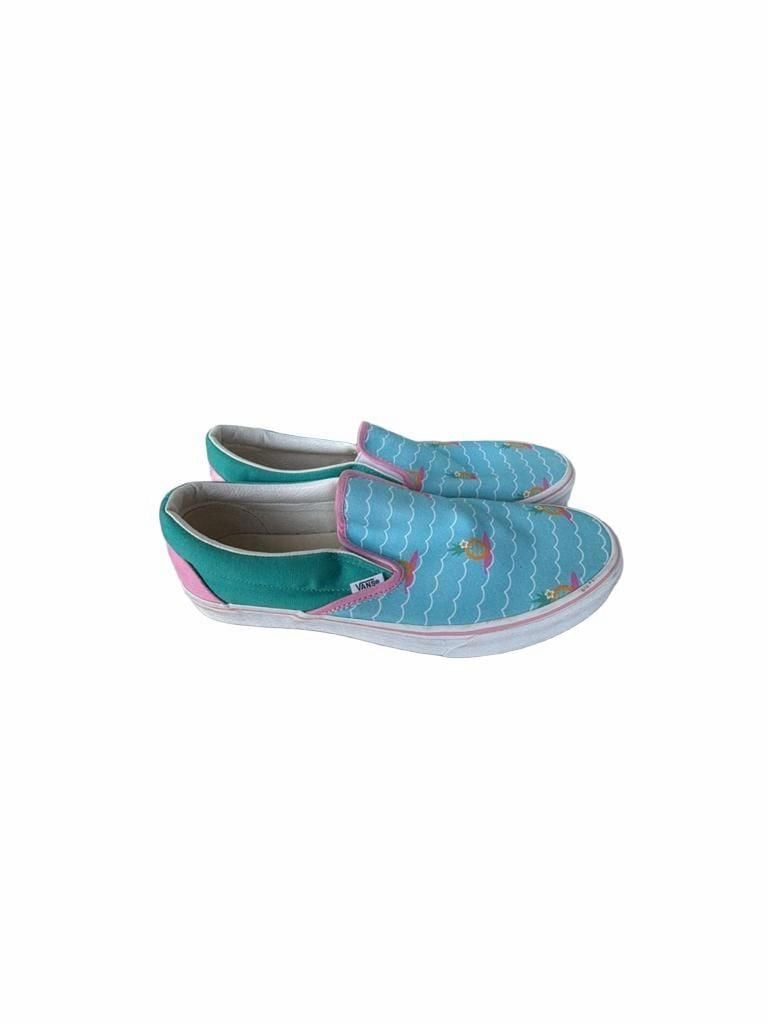 Vans Classic Slip-On Pineapple Waves Blue Teal Pink Shoes 3
