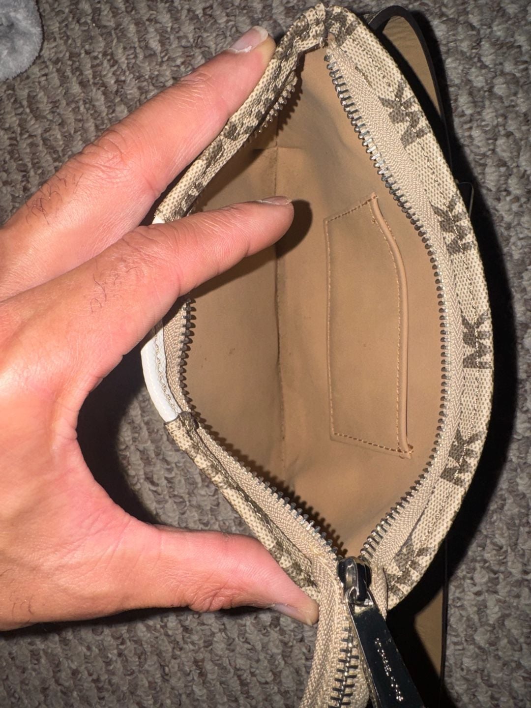 Michael Kors MK Signature Logo Belt Bag Fanny Pack Brown Beige White S/M 6