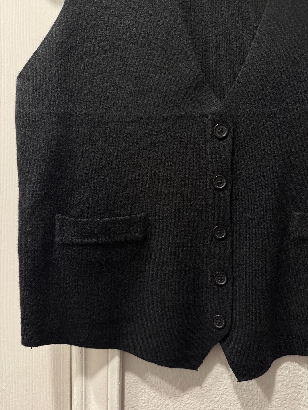 Truth by Republic Sweater Vest Black Button Front V-Neck Size M 4