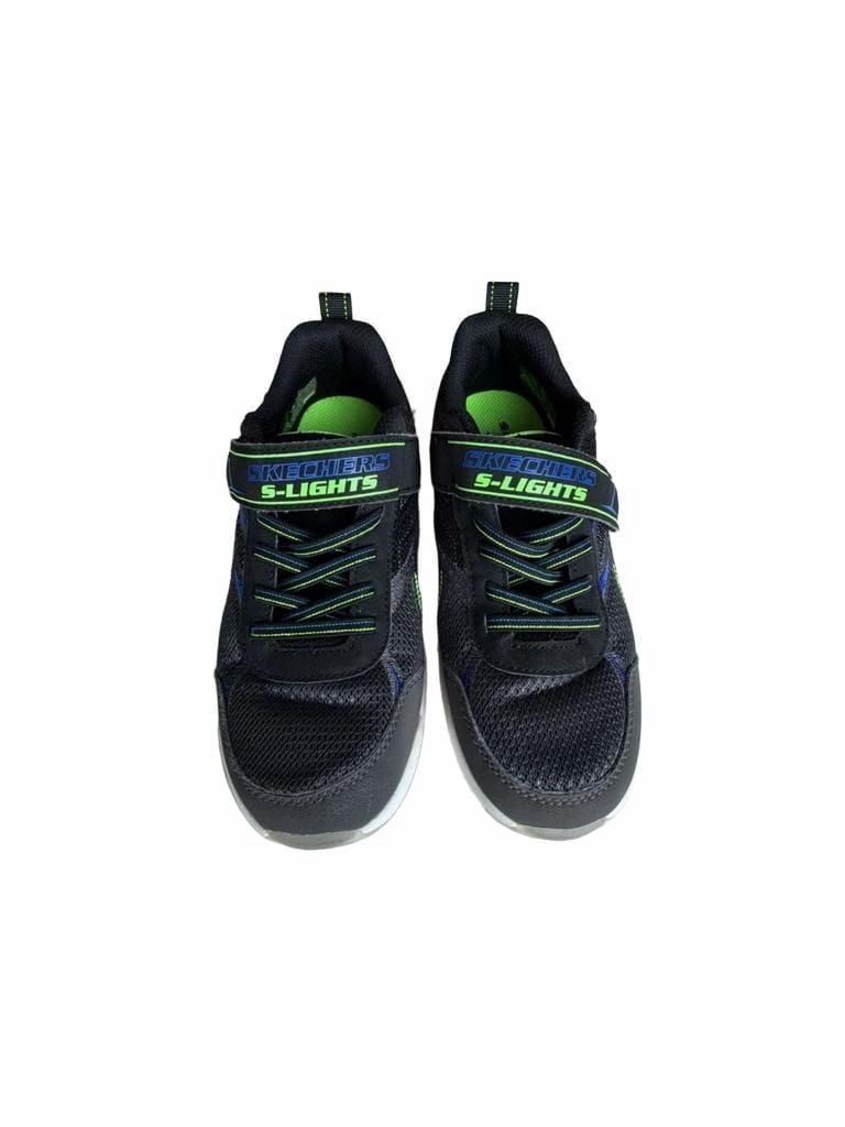 Skechers S-Lights Mega-Surge 2.0 Size 2.5 Black Sneakers 4