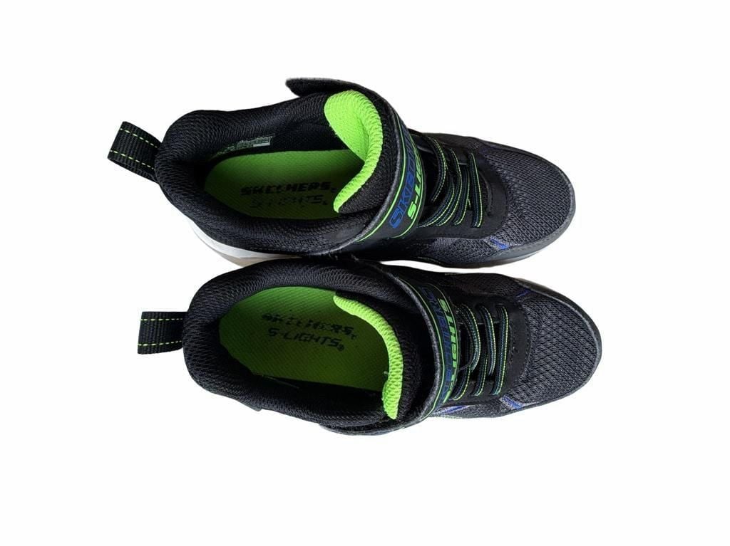 Skechers S-Lights Mega-Surge 2.0 Size 2.5 Black Sneakers 7