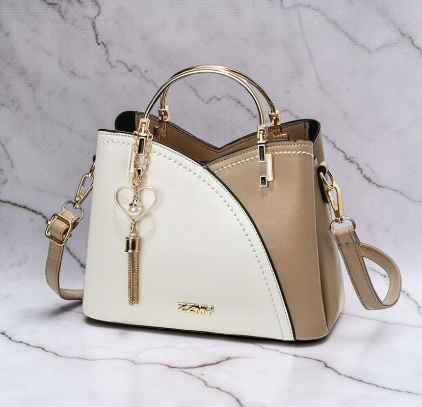 Color Block PU Leather Crossbody Shoulder Bag 2