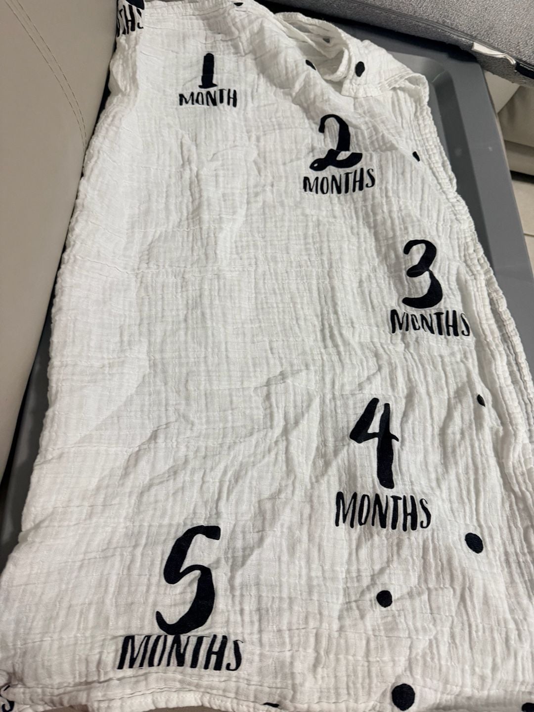 Cloud Island Muslin Baby Milestone Blanket White 1-12 Months 1