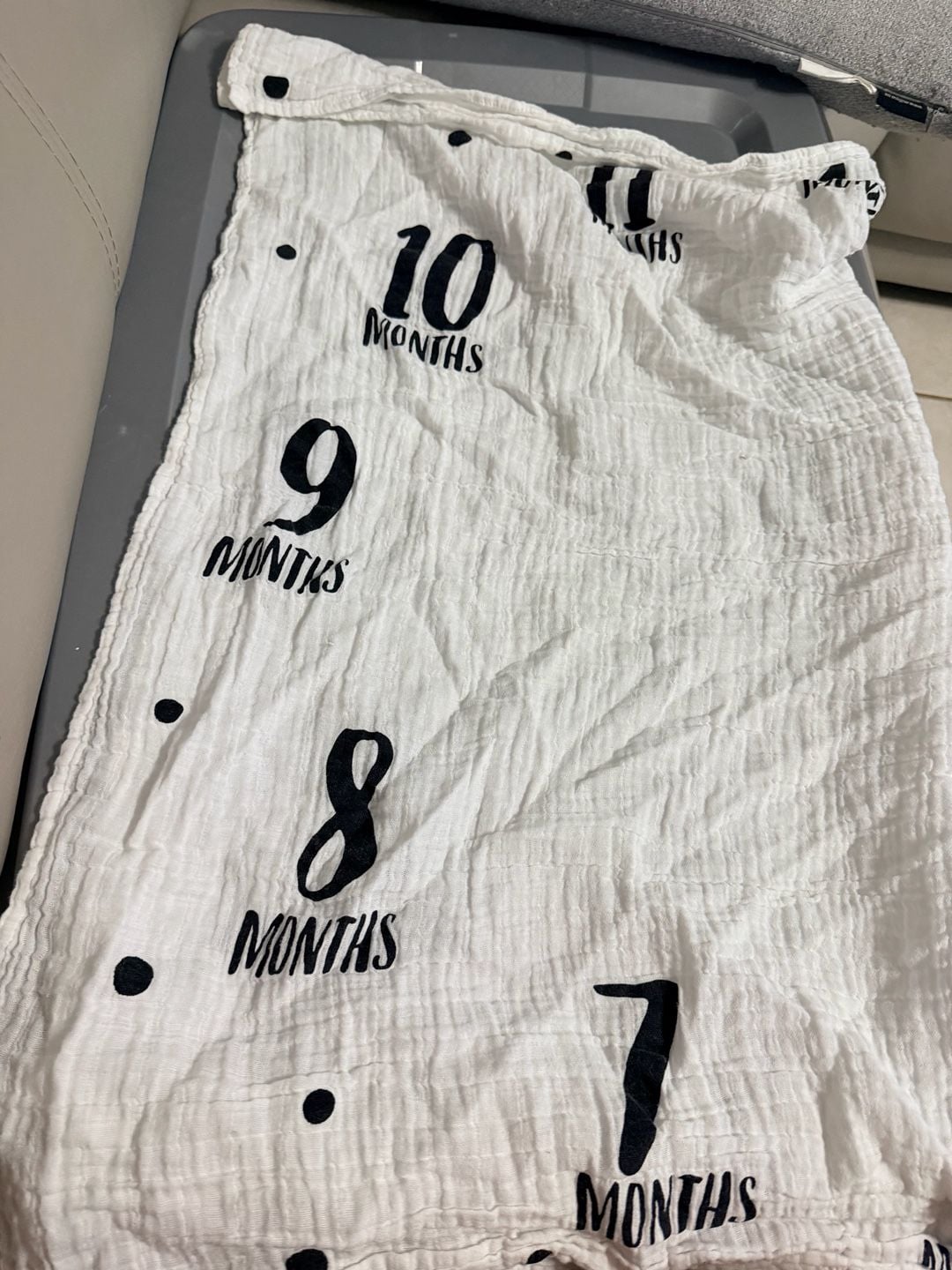 Cloud Island Muslin Baby Milestone Blanket White 1-12 Months 2